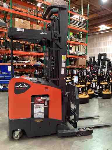 Used 2022 LINDE R15SXD_5195 Forklift – Stand Up Double Reach, 3000 lb Capacity, 119” Mast, 1693 Hours – $39500.00 – Anaheim - Thumbnail 3