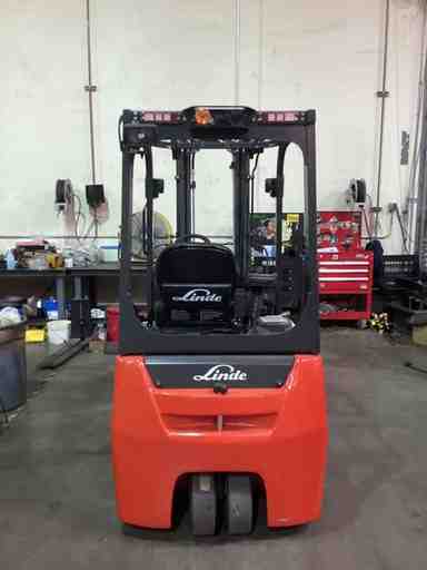 Used 2022 LINDE E18_346-20 Forklift – Electric Sit Down 3 Wheel, 3500 lb Capacity, 87” Mast, 2379 Hours – $27500.00 – Anaheim - Thumbnail 1