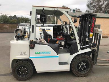 Used 2018 NISSAN PF80YLP Forklift – LPG Pneumatic, 8000 lb Capacity, 90” Mast, 3878 Hours – $36500.00 – Phoenix - Thumbnail 4