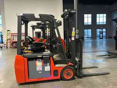 Used 2022 LINDE E18_346-20 Forklift – Electric Sit Down 3 Wheel, 3500 lb Capacity, 87” Mast, 825 Hours – $43400.00 – Salt Lake City - Thumbnail 1