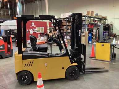 New 2022 BIG JOE LXE-45 Forklift – Electric Sit Down 4 Wheel, 4500 lb Capacity, 83” Mast, 164 Hours – $38950.00 – Anaheim - Thumbnail 1