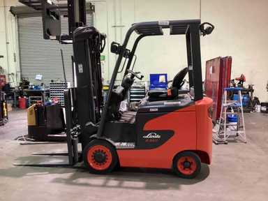 Used 2022 LINDE E25C_1347 Forklift – Electric Sit Down 4 Wheel, 5000 lb Capacity, 88” Mast, 3378 Hours – $22500.00 – Anaheim - Thumbnail 1