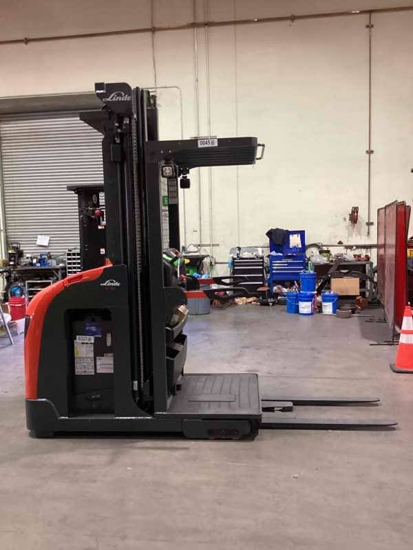 LINDE V15P_1355 Electric Order Picker forklift, 3000 capacity, 240 lift height. Serial A11355L00045, Year 2022.