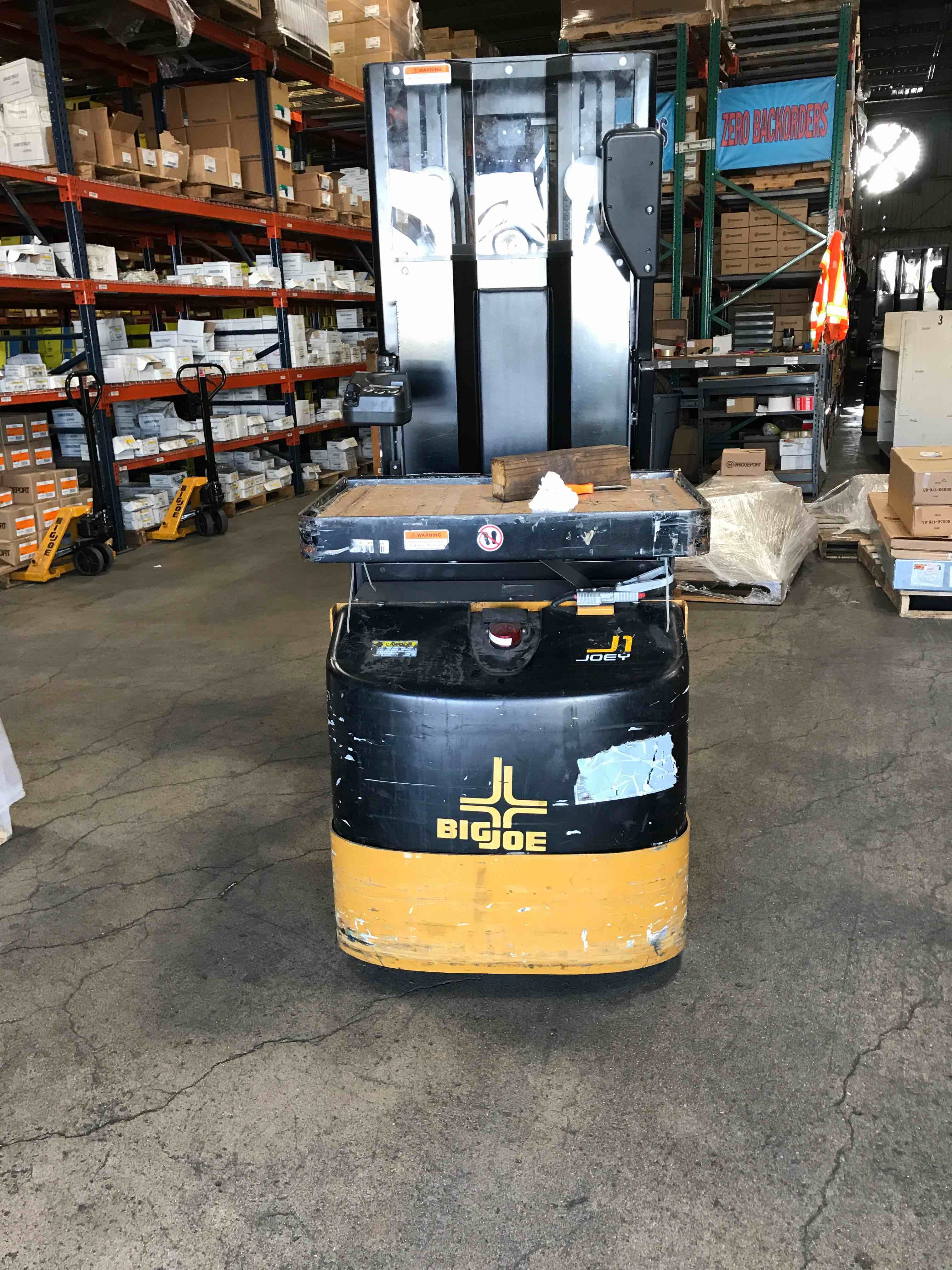 BIG JOE J1-162 Task Support Vehicle forklift, 1000 capacity, 162 lift height. Serial F241200075, Year 2015.