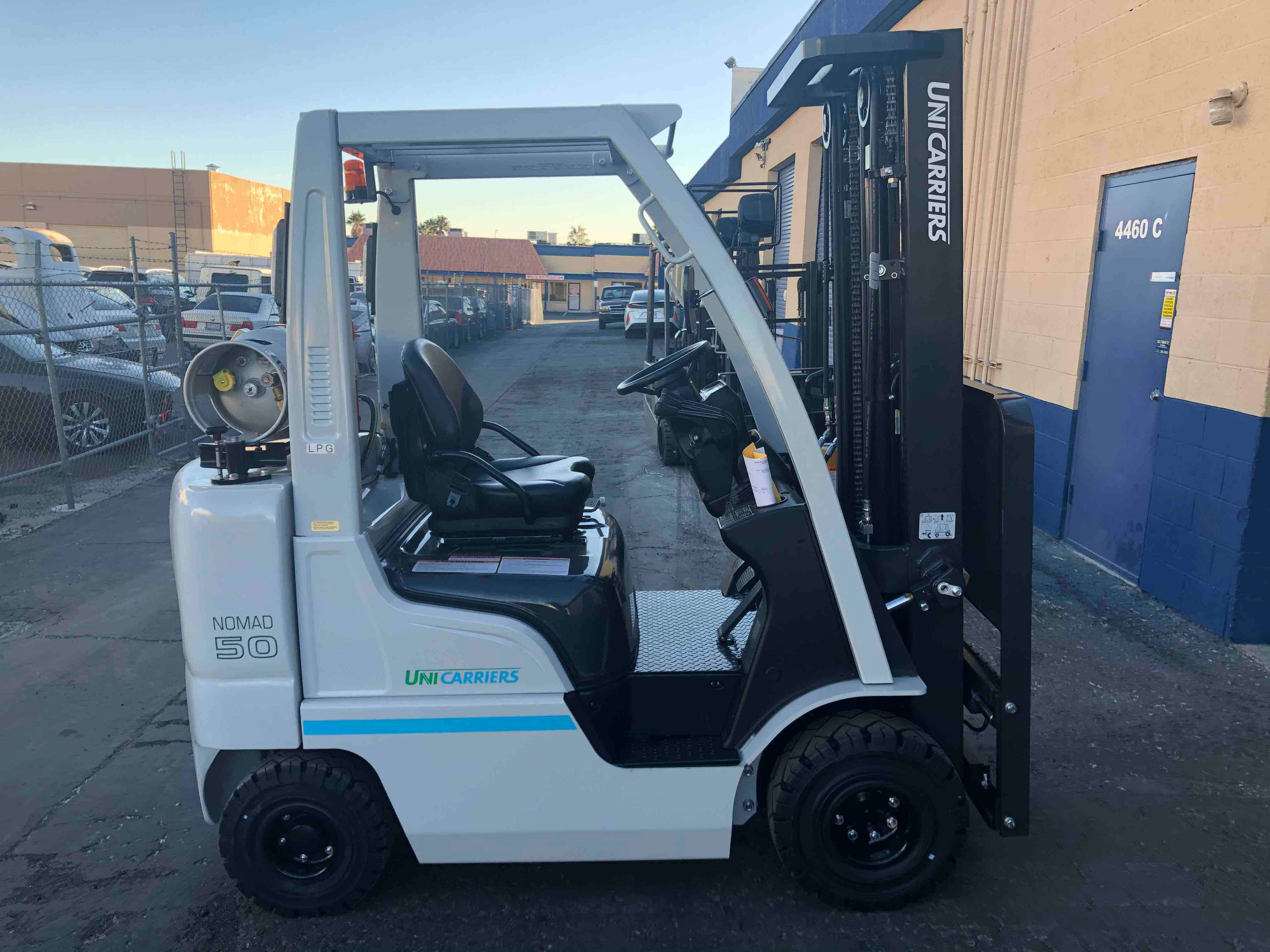 NISSAN AF50LP LPG Pneumatic forklift, 5000 capacity, 203 lift height. Serial AP1F2-9U25360, Year 2020.