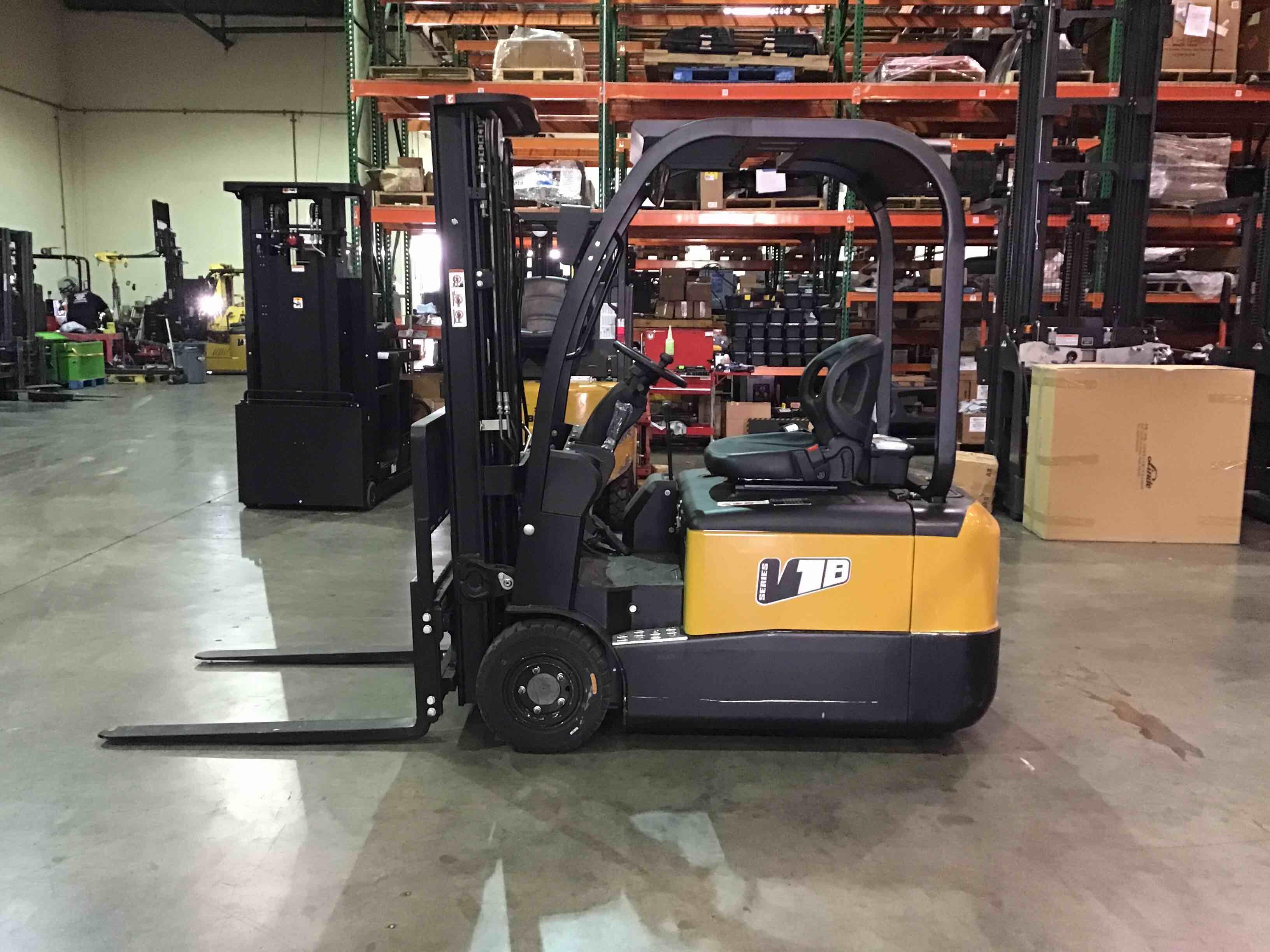 Main Image Used 2021 BIG JOE V18-189 Forklift – Electric Sit Down 3 Wheel, 3000 lb Capacity, 84” Mast, 105 Hours – $32500.00 – Anaheim – View 3