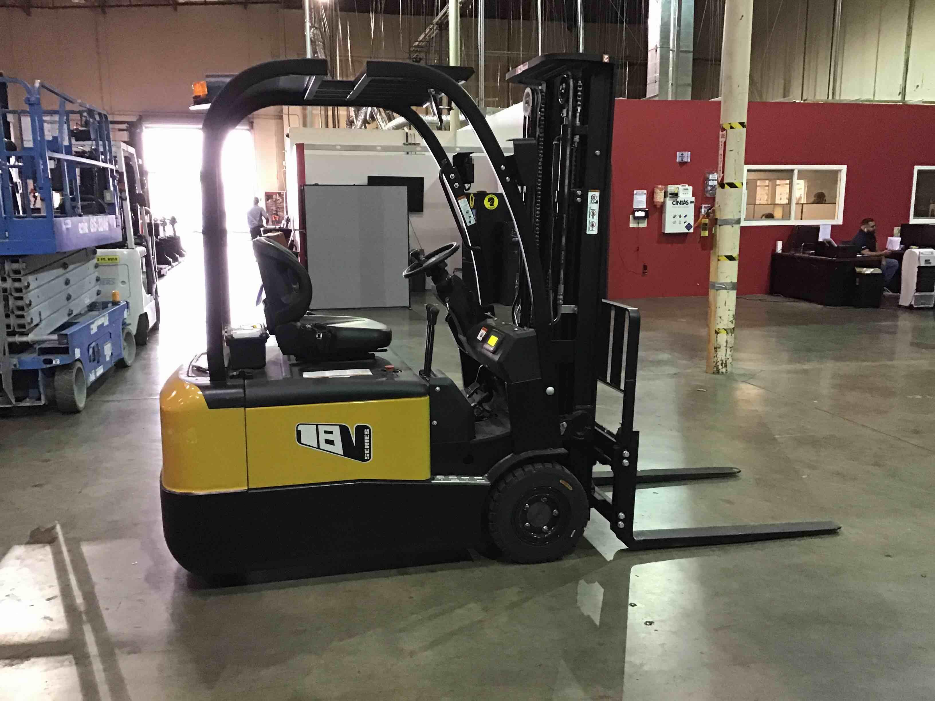 Main Image Used 2021 BIG JOE V18-189 Forklift – Electric Sit Down 3 Wheel, 3000 lb Capacity, 84” Mast, 105 Hours – $32500.00 – Anaheim – View 4