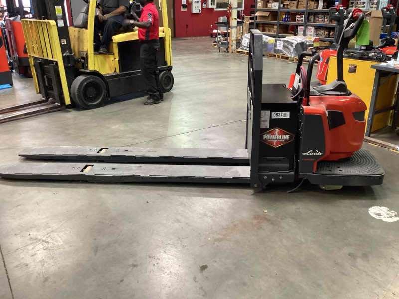 LINDE EWR30_1101-02-27X96 Double Rider Jack forklift, 6000 capacity, 7.75 lift height. Serial A11101L00042, Year 2022.