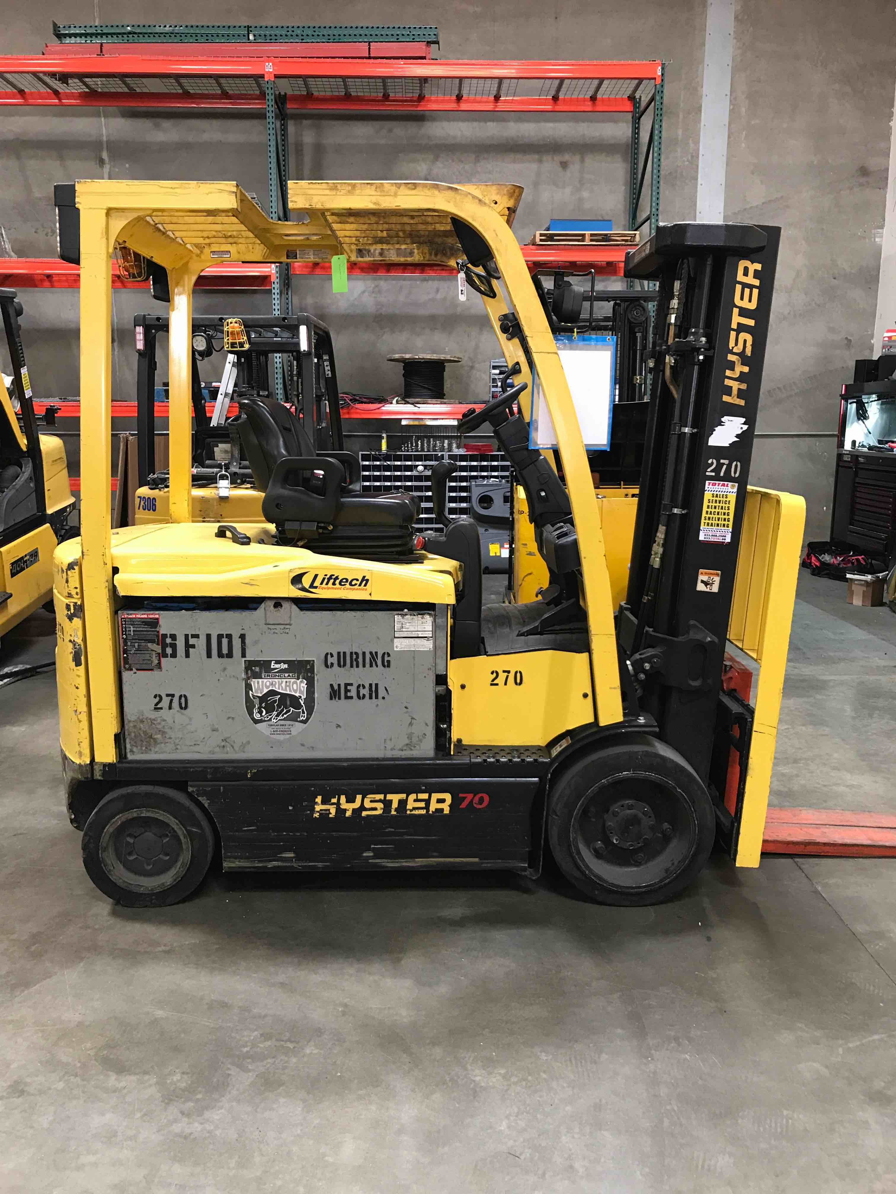 Main Image Used 2011 HYSTER E70XN Forklift – Electric Sit Down 4 Wheel, 7000 lb Capacity, 84” Mast, 2094 Hours – $18200.00 – Anaheim – View 4