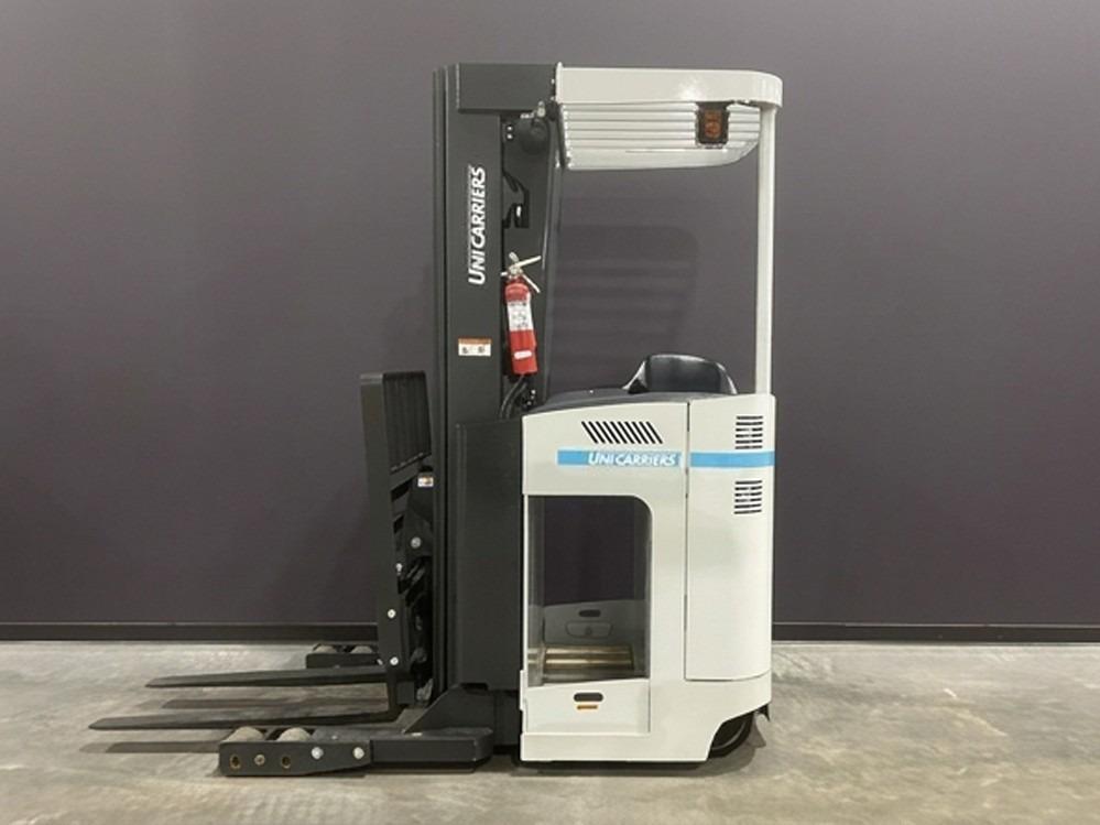 NISSAN SRX45N Stand Up Reach forklift, 4500 capacity, 300 lift height. Serial SM1H2-9Y1565, Year 2021.
