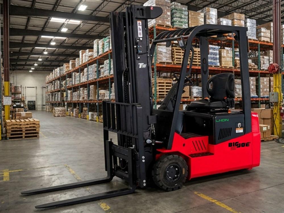 BIG JOE LVE-35_80V Electric Sit Down 3 Wheel forklift, 3500 capacity, 189 lift height. Serial 2351600346, Year 2026.