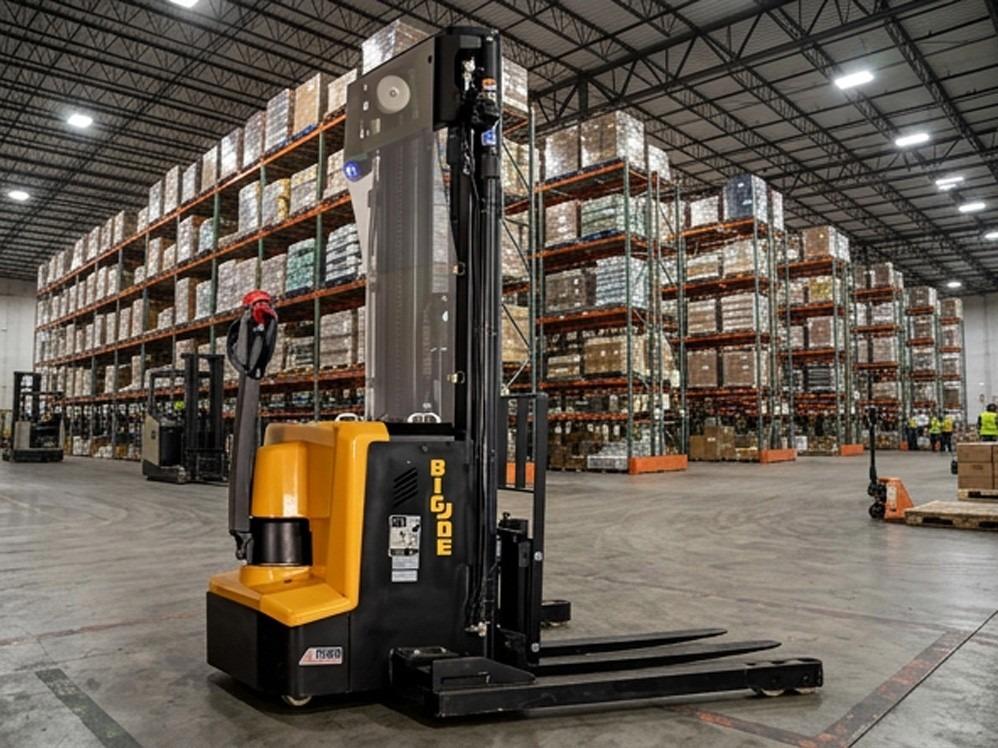 BIG JOE WS25-157 Walkie Straddle Stacker forklift, 2500 capacity, 157 lift height. Serial 3351602142, Year 2026.