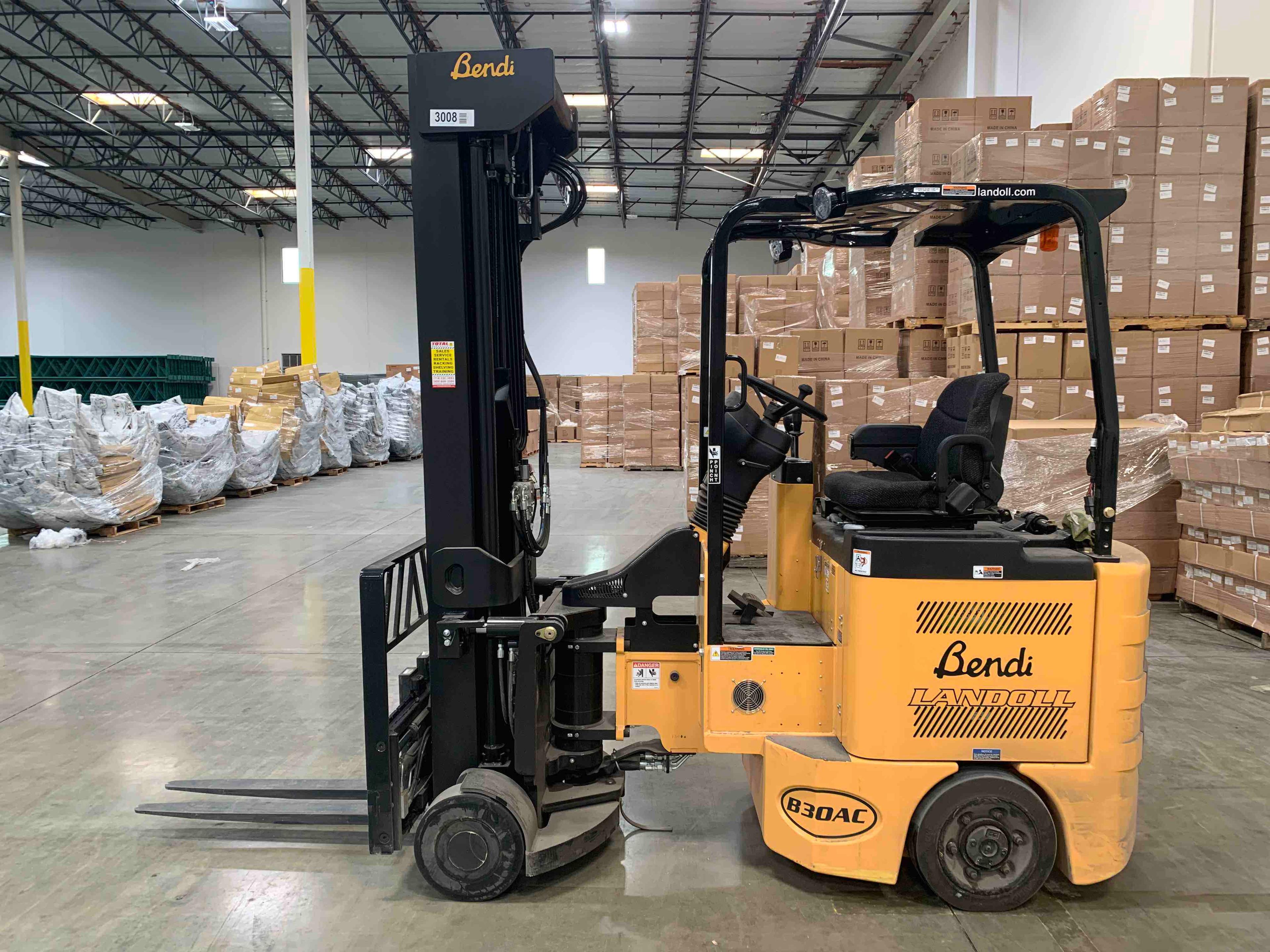 Main Image Used 2021 BENDI B30AC Forklift – VNA, 3000 lb Capacity, 107” Mast, 4429 Hours – $55205.00 – Anaheim – View 5