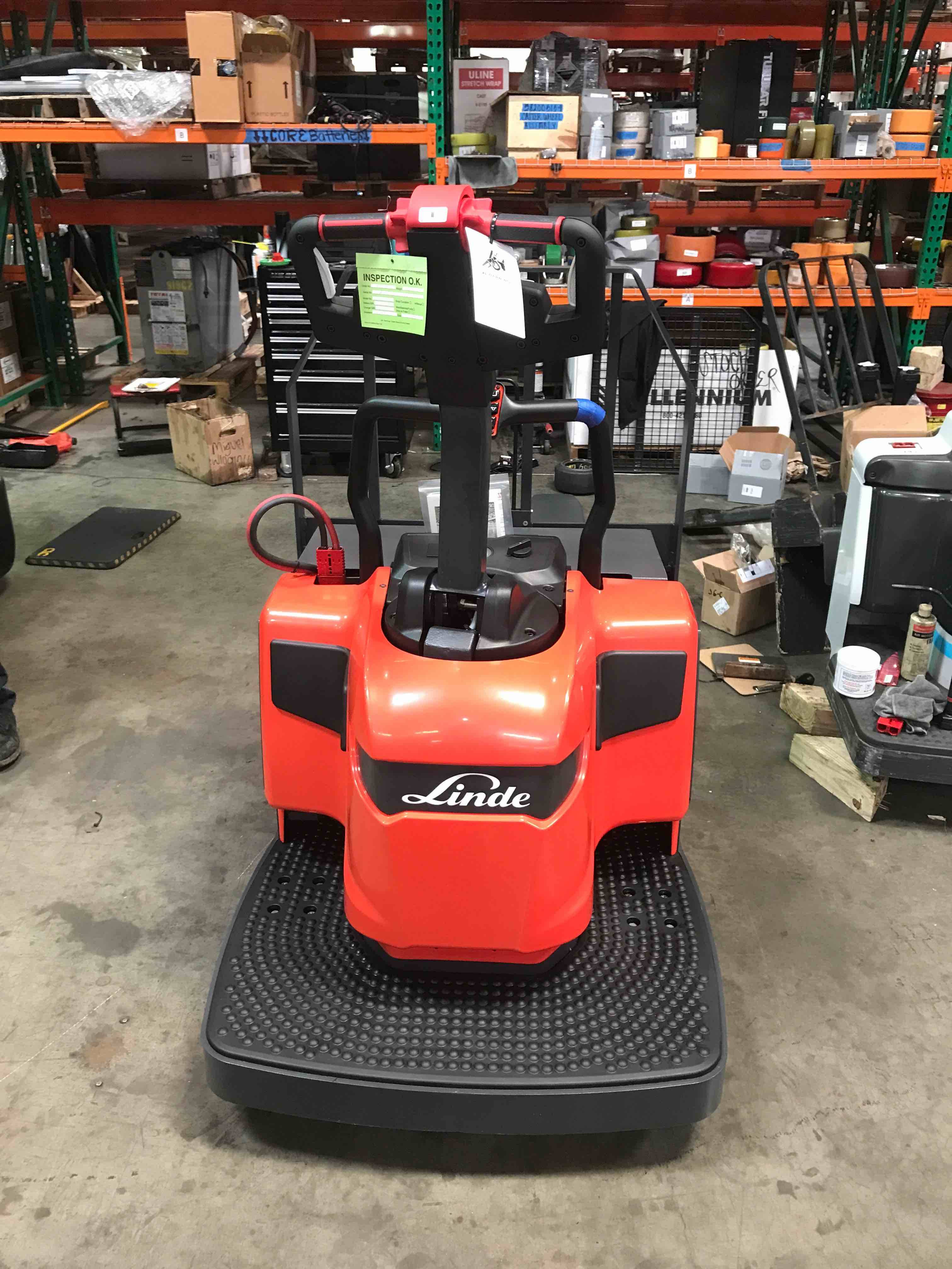 LINDE EWR30_1101-02-27X96 Double Rider Jack forklift, 6000 capacity, 7.75 lift height. Serial A11101Y00100, Year 2021.