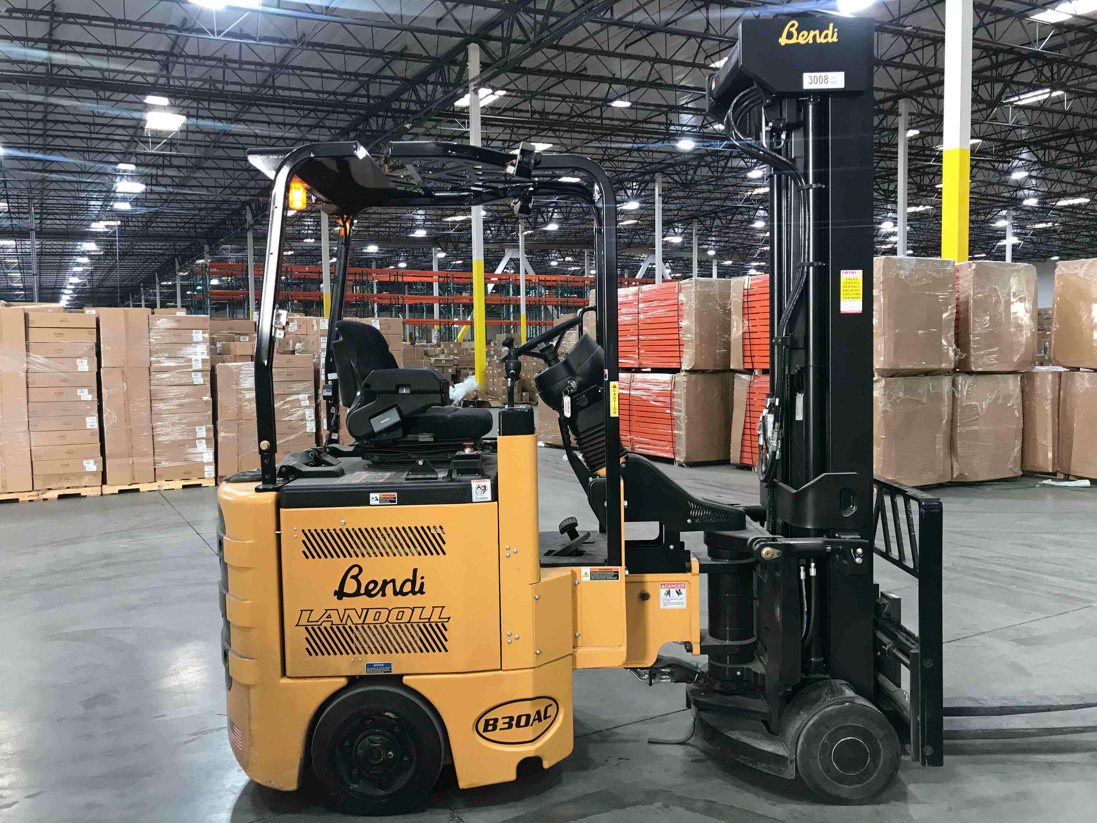 Main Image Used 2021 BENDI B30AC Forklift – VNA, 3000 lb Capacity, 107” Mast, 4429 Hours – $55205.00 – Anaheim – View 2