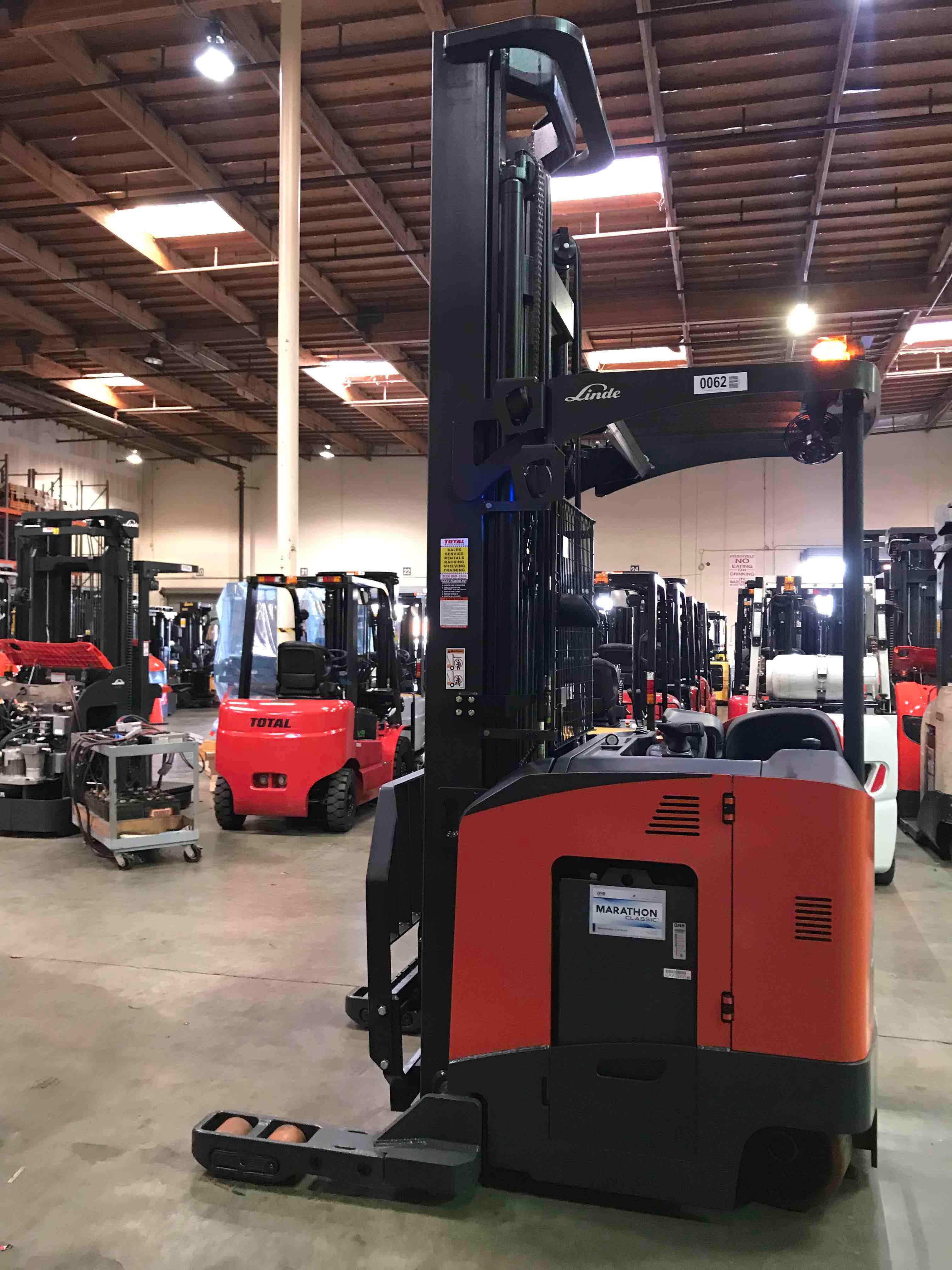 Main Image Used 2021 LINDE R22SX_5195 Forklift – Stand Up Reach, 3500 lb Capacity, 139” Mast, 3877 Hours – $39250.00 – Riverside, CA – View 2