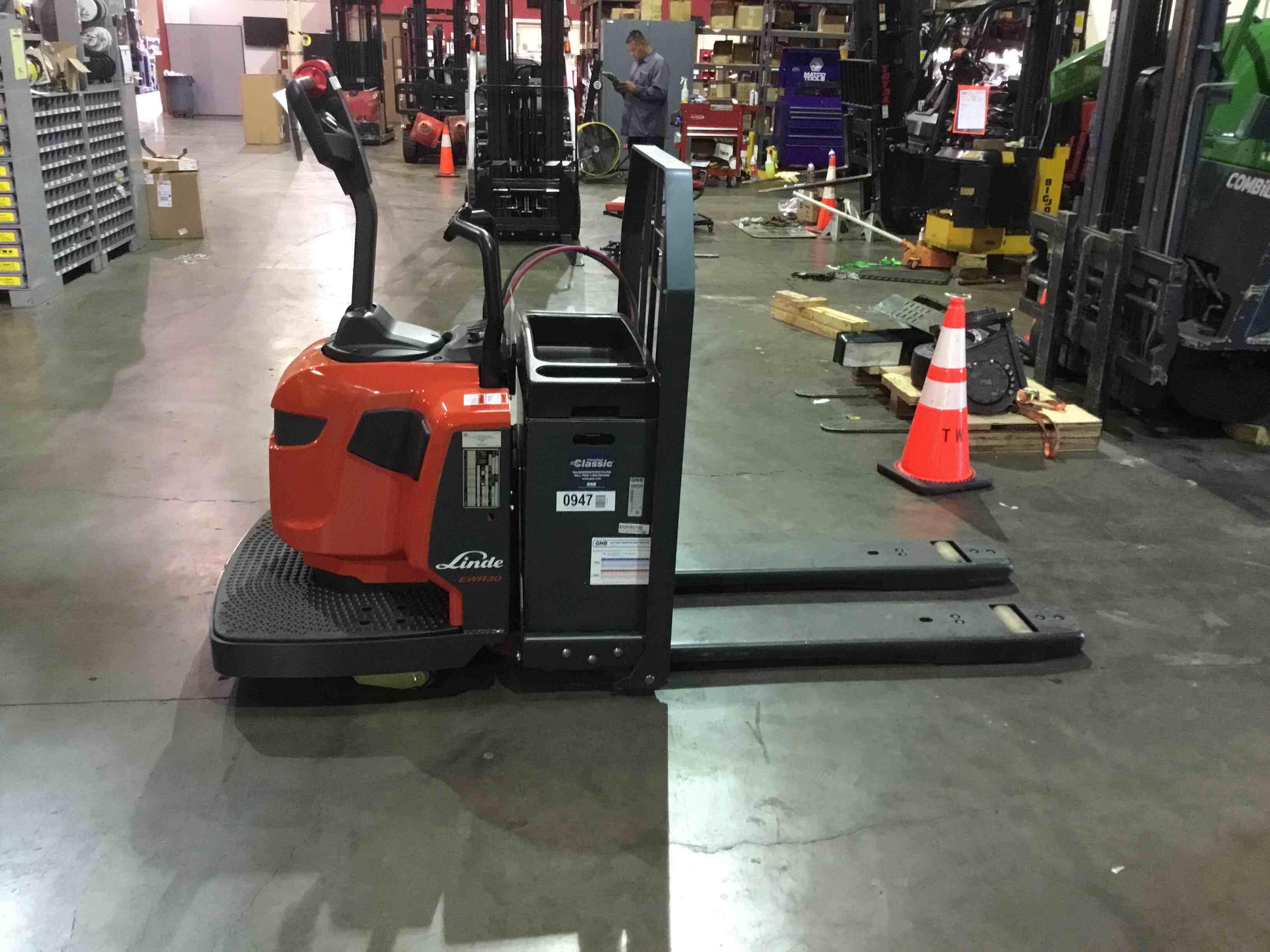 Main Image Used 2021 LINDE EWR30_1101-02-27X48 Forklift – Rider Jack, 6000 lb Capacity, 3” Mast, 1313.2 Hours – $7800.00 – Anaheim – View 4
