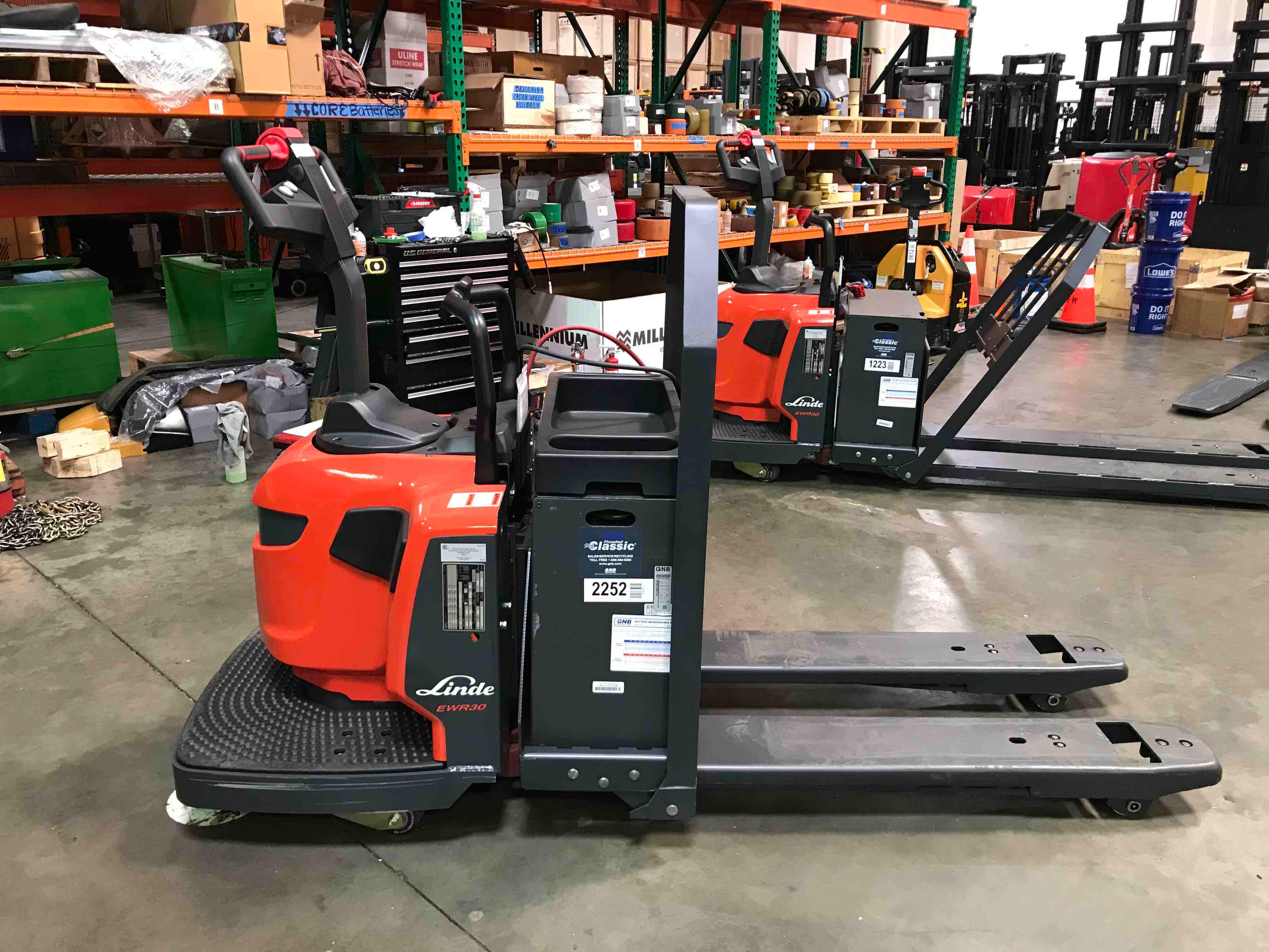Main Image Used 2021 LINDE EWR30_1101-02-27X48 Forklift – Rider Jack, 6000 lb Capacity, 3” Mast, 1000 Hours – $8800.00 – Anaheim – View 2