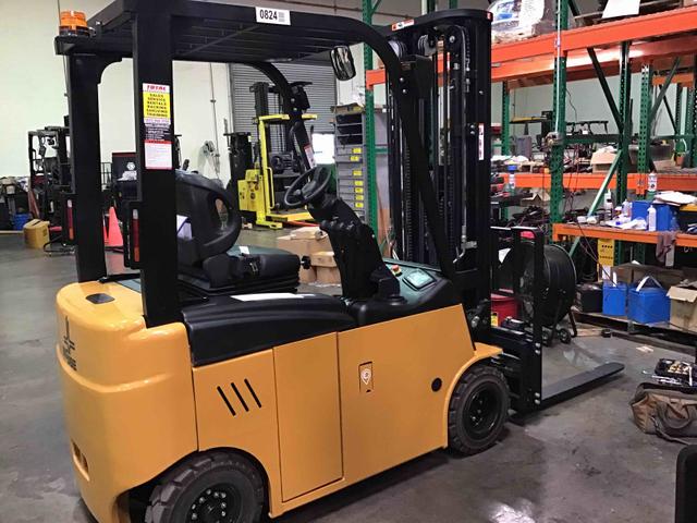 BIG JOE LXE-44 Electric Sit Down 4 Wheel forklift, 4400 capacity, 197 lift height. Serial 2301600824, Year 2021-E.