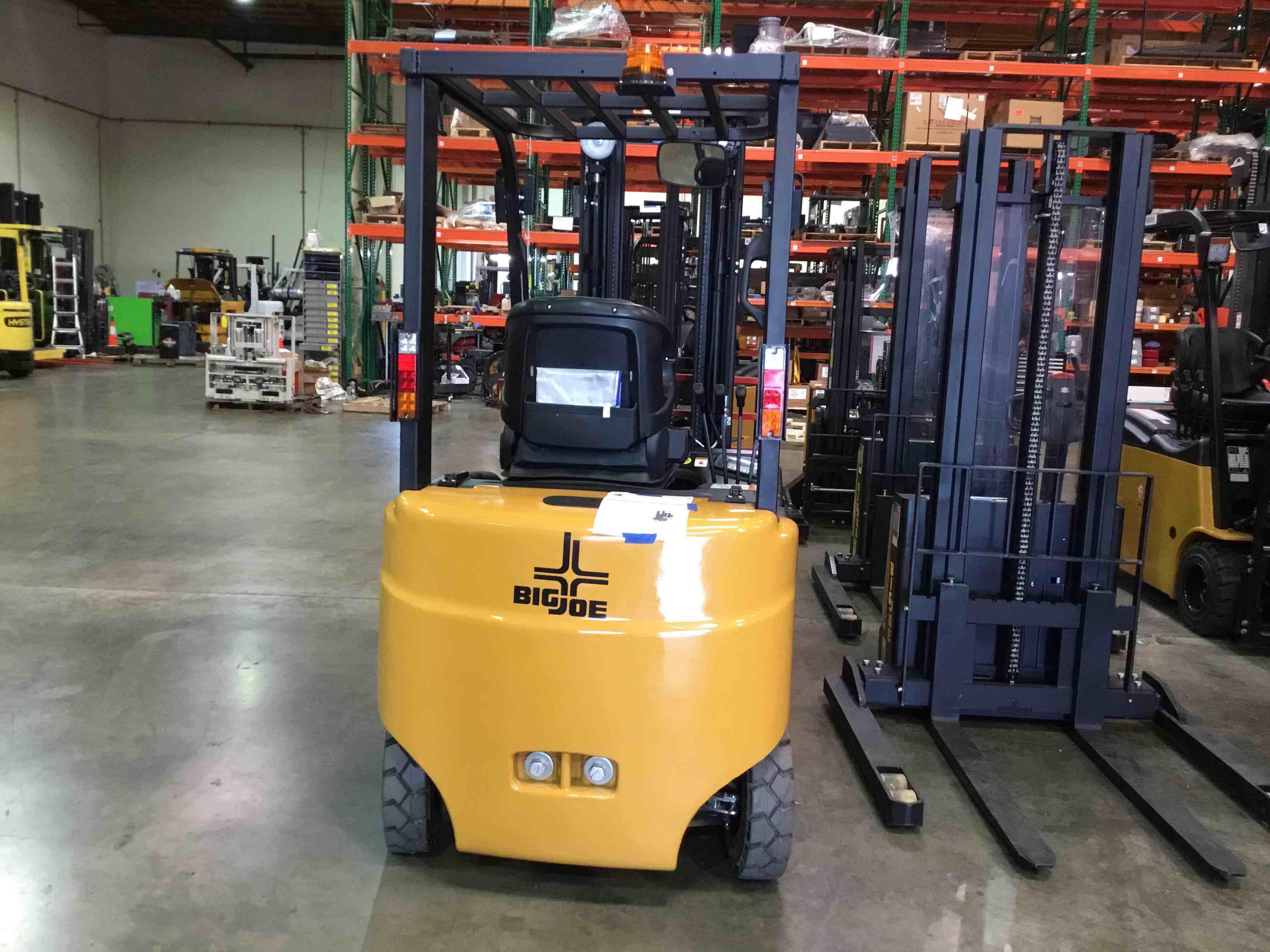 Main Image Used 2021-E BIG JOE LXE-44 Forklift – Electric Sit Down 4 Wheel, 4400 lb Capacity, 86” Mast, 1420 Hours – $20900.00 – Anaheim – View 1
