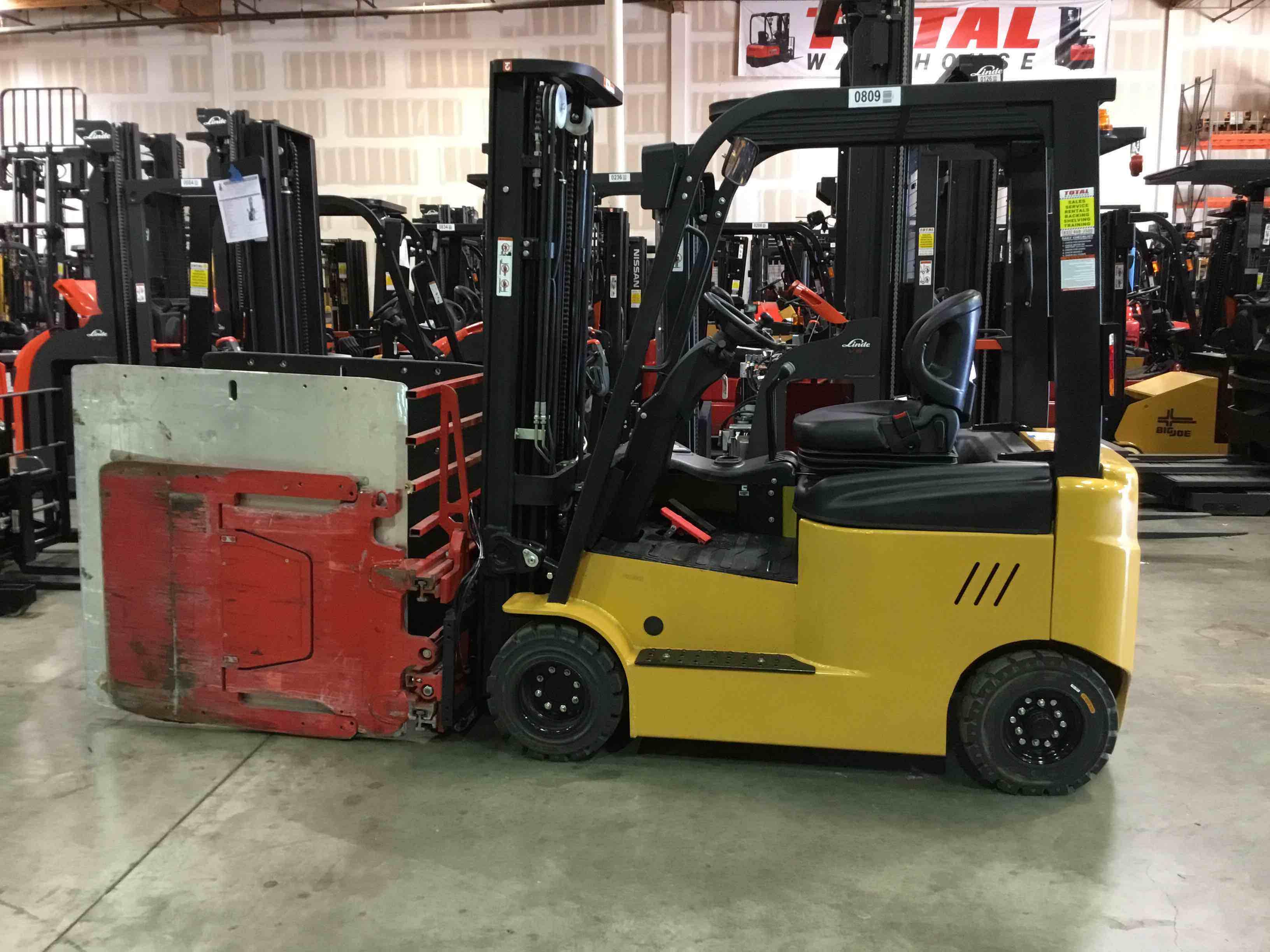Main Image Used 2021-E BIG JOE LXE-44 Forklift – Electric Sit Down 4 Wheel, 4400 lb Capacity, 86” Mast, 1420 Hours – $20900.00 – Anaheim – View 2