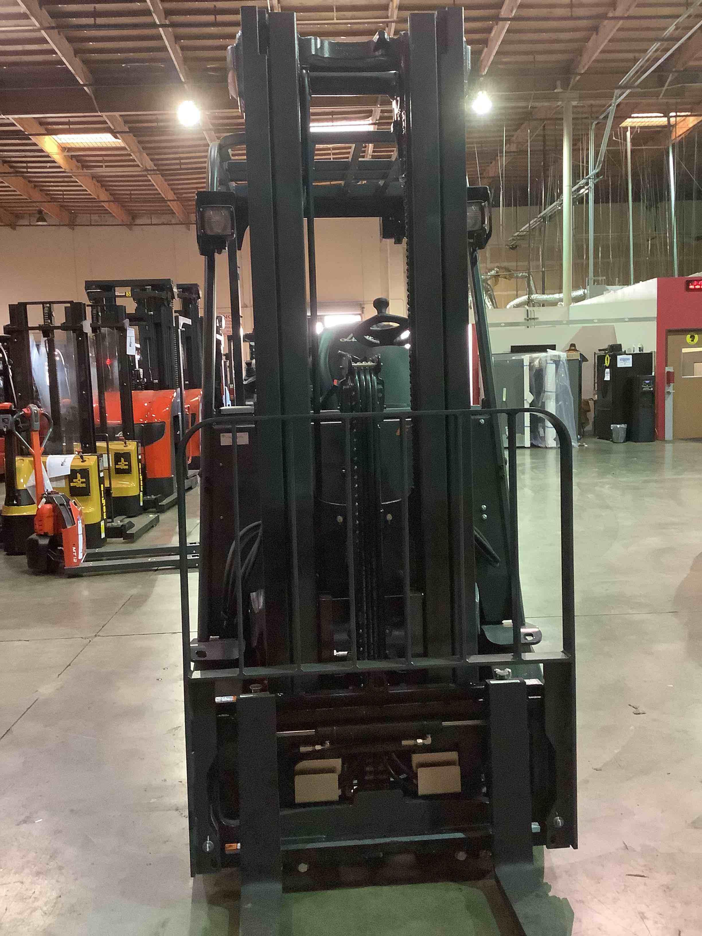 Main Image Used 2021 LINDE E25C_1347 Forklift – Electric Sit Down 4 Wheel, 5000 lb Capacity, 91” Mast, 1379 Hours – $39500.00 – Anaheim – View 3