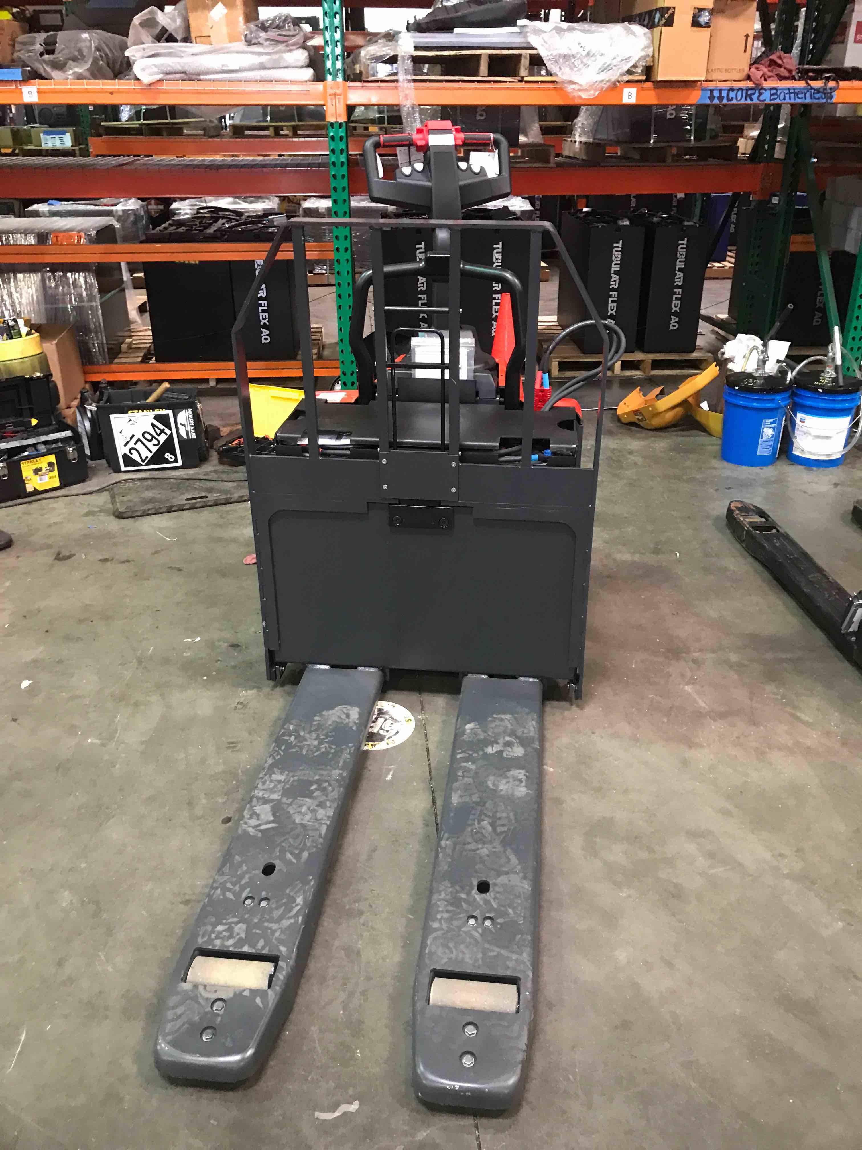 LINDE EWR30_1101-02-27X48 Rider Jack forklift, 6000 capacity, 7.75 lift height. Serial A11101Y00217, Year 2021.