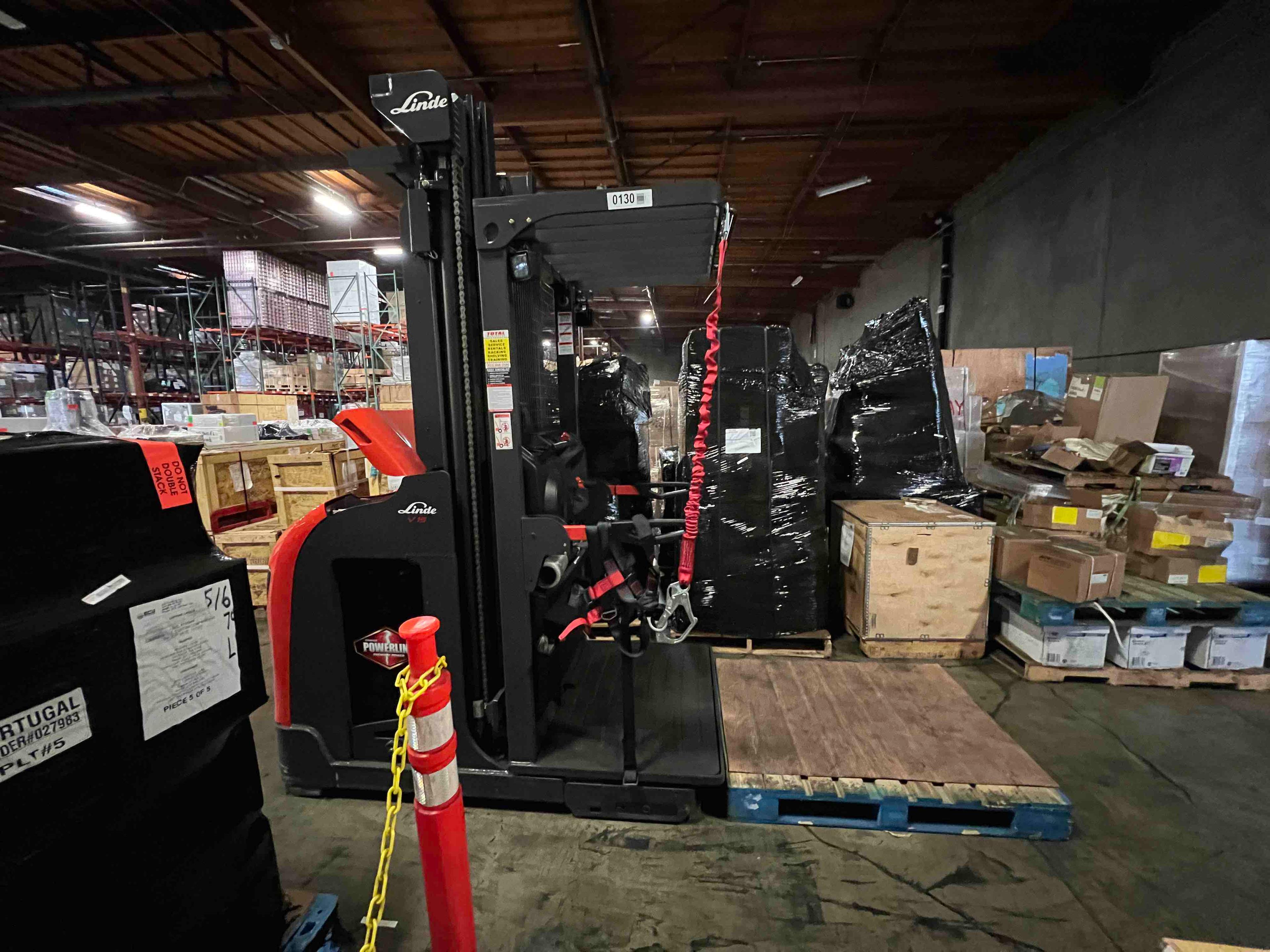 Main Image Used 2021 LINDE V15P_5215 Forklift – Electric Order Picker, 3000 lb Capacity, 107” Mast, 1523.2 Hours – $37855.00 – Anaheim – View 3