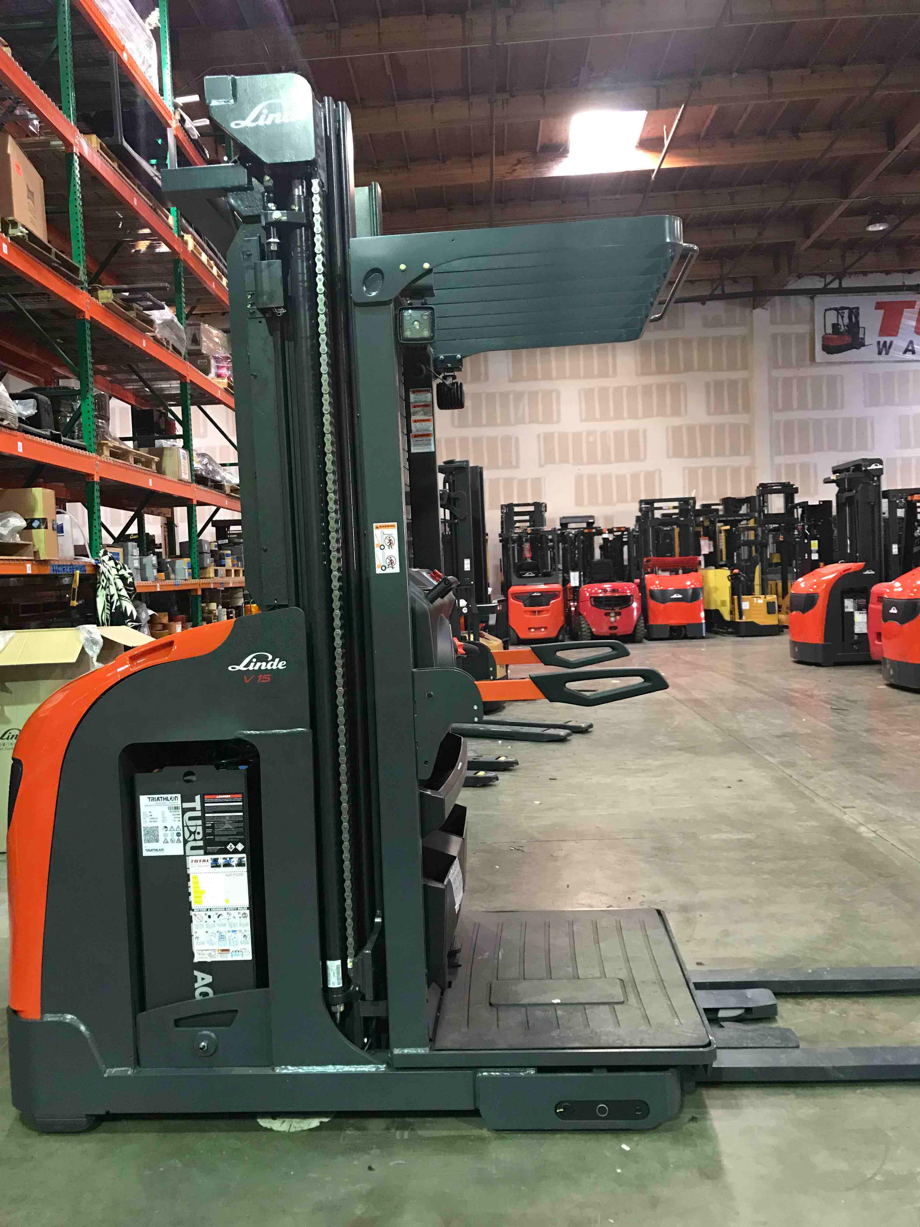 Main Image Used 2021 LINDE V15P_5215-WG Forklift – Electric Order Picker, 3000 lb Capacity, 107” Mast, 1398.8 Hours – $44500.00 – Anaheim – View 2
