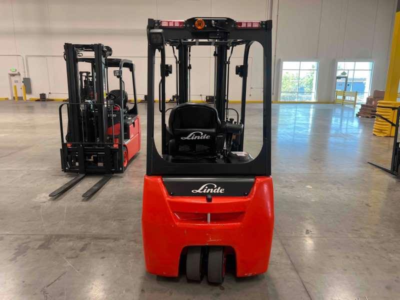Main Image Used 2023 LINDE E18_346-20 Forklift – Electric Sit Down 3 Wheel, 3500 lb Capacity, 87” Mast, 498 Hours – $39909.00 – Anaheim – View 3