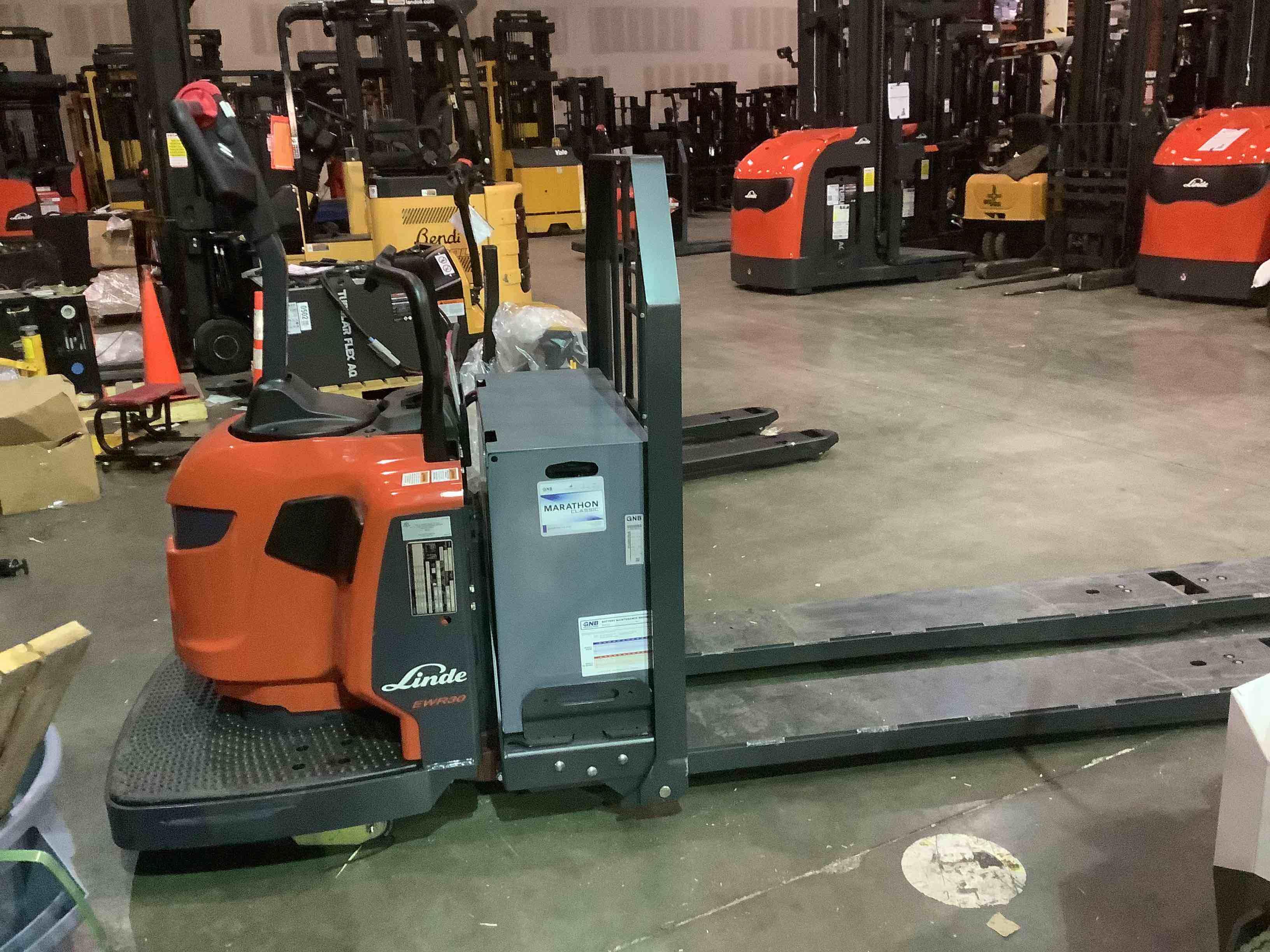Main Image Used 2021 LINDE EWR30_1101-02-27X96-PS Forklift – Double Rider Jack, 6000 lb Capacity, 3” Mast, 380.5 Hours – $25854.00 – Anaheim – View 1