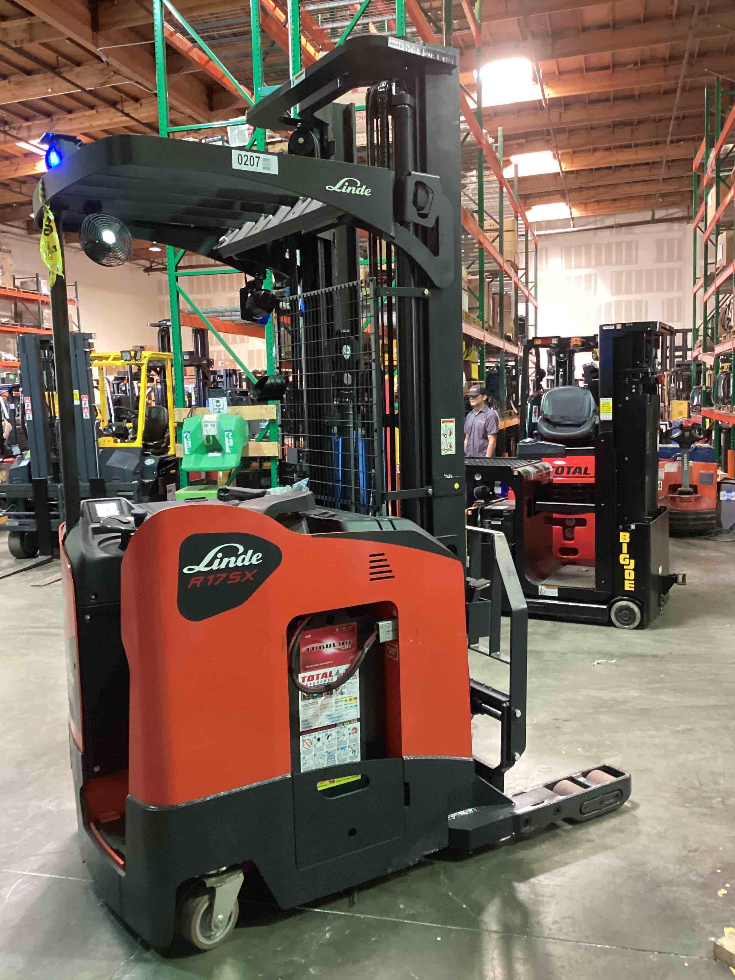 Main Image Used 2021 LINDE R17SX_5195 Forklift – Stand Up Reach, 3500 lb Capacity, 113” Mast, 1555 Hours – $29500.00 – Anaheim – View 4