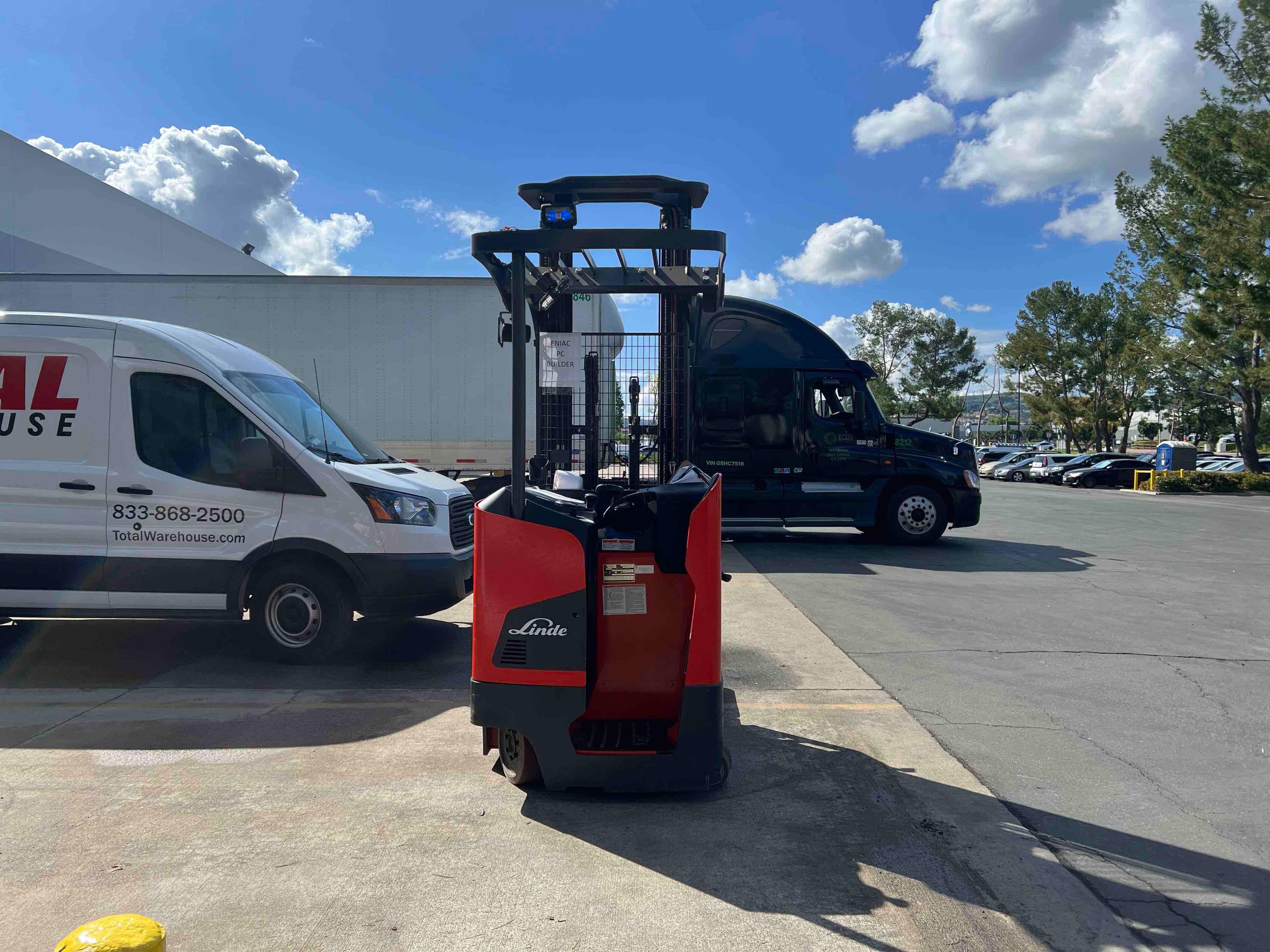 Main Image Used 2021 LINDE R17SX_5195 Forklift – Stand Up Reach, 3500 lb Capacity, 113” Mast, 2332 Hours – $29500.00 – Anaheim – View 1