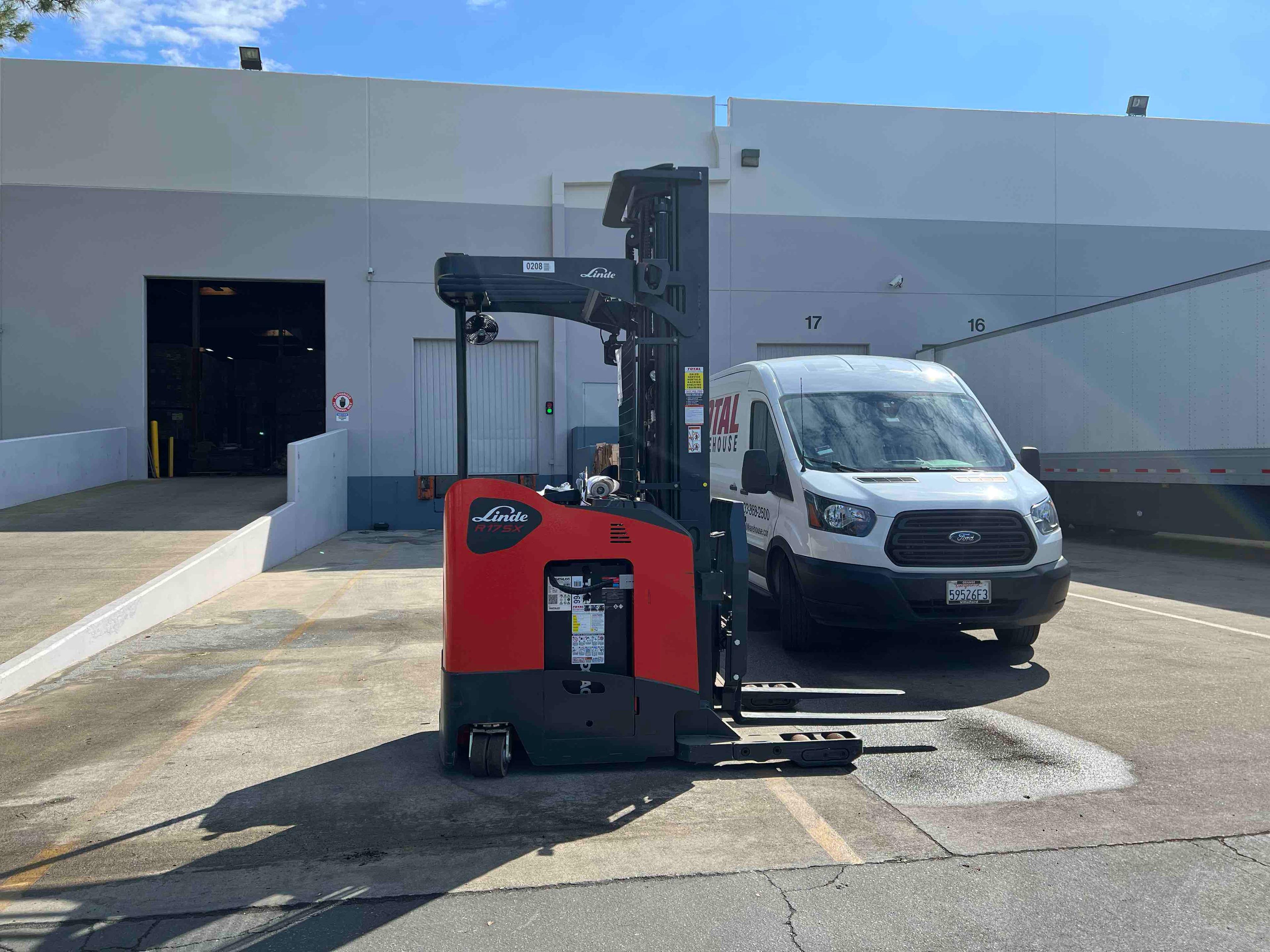 Main Image Used 2021 LINDE R17SX_5195 Forklift – Stand Up Reach, 3500 lb Capacity, 113” Mast, 2332 Hours – $29500.00 – Anaheim – View 3