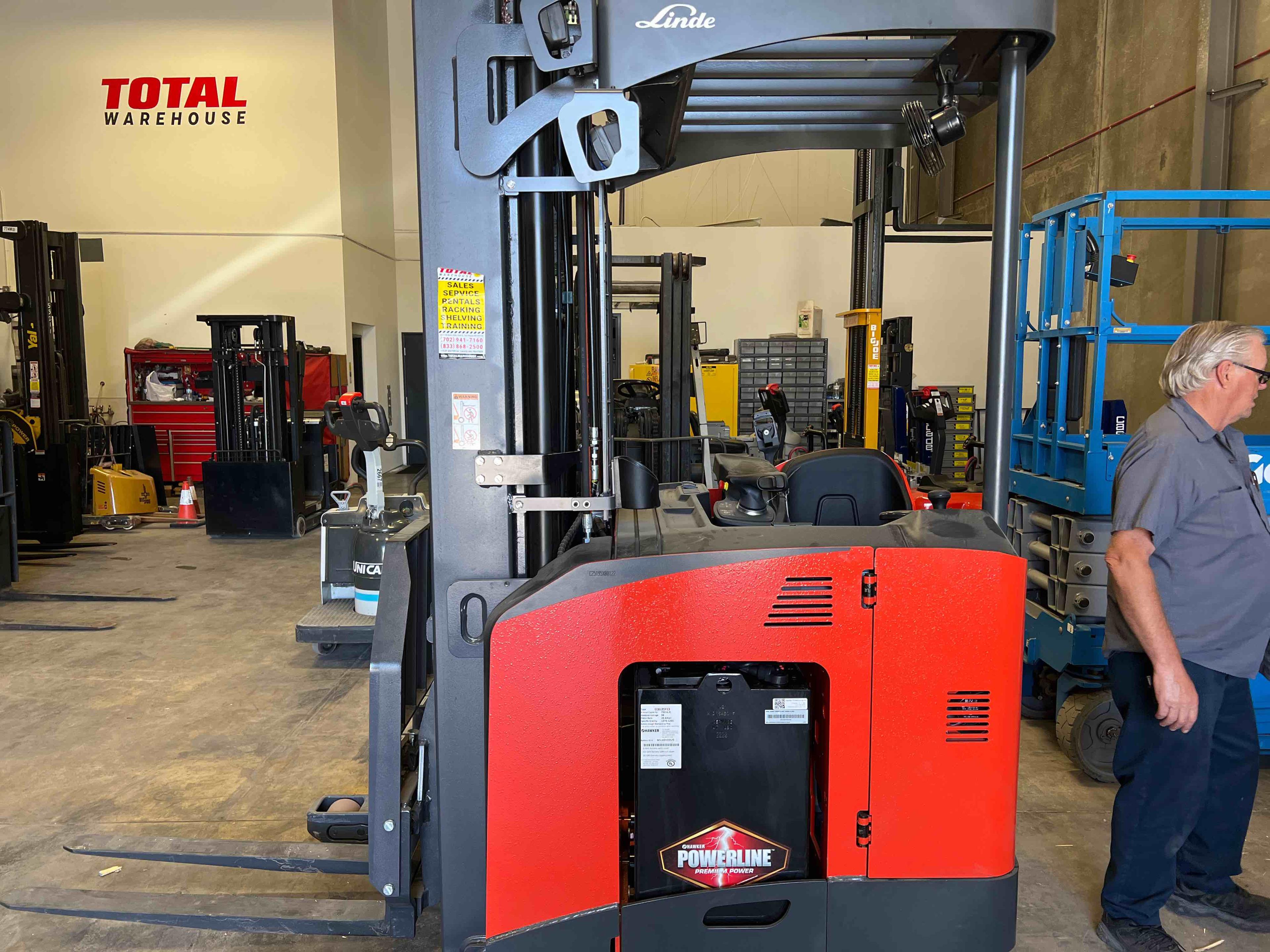 Main Image Used 2021 LINDE R22SX_5195 Forklift – Stand Up Reach, 4500 lb Capacity, 149” Mast, 611 Hours – $34500.00 – Phoenix – View 4