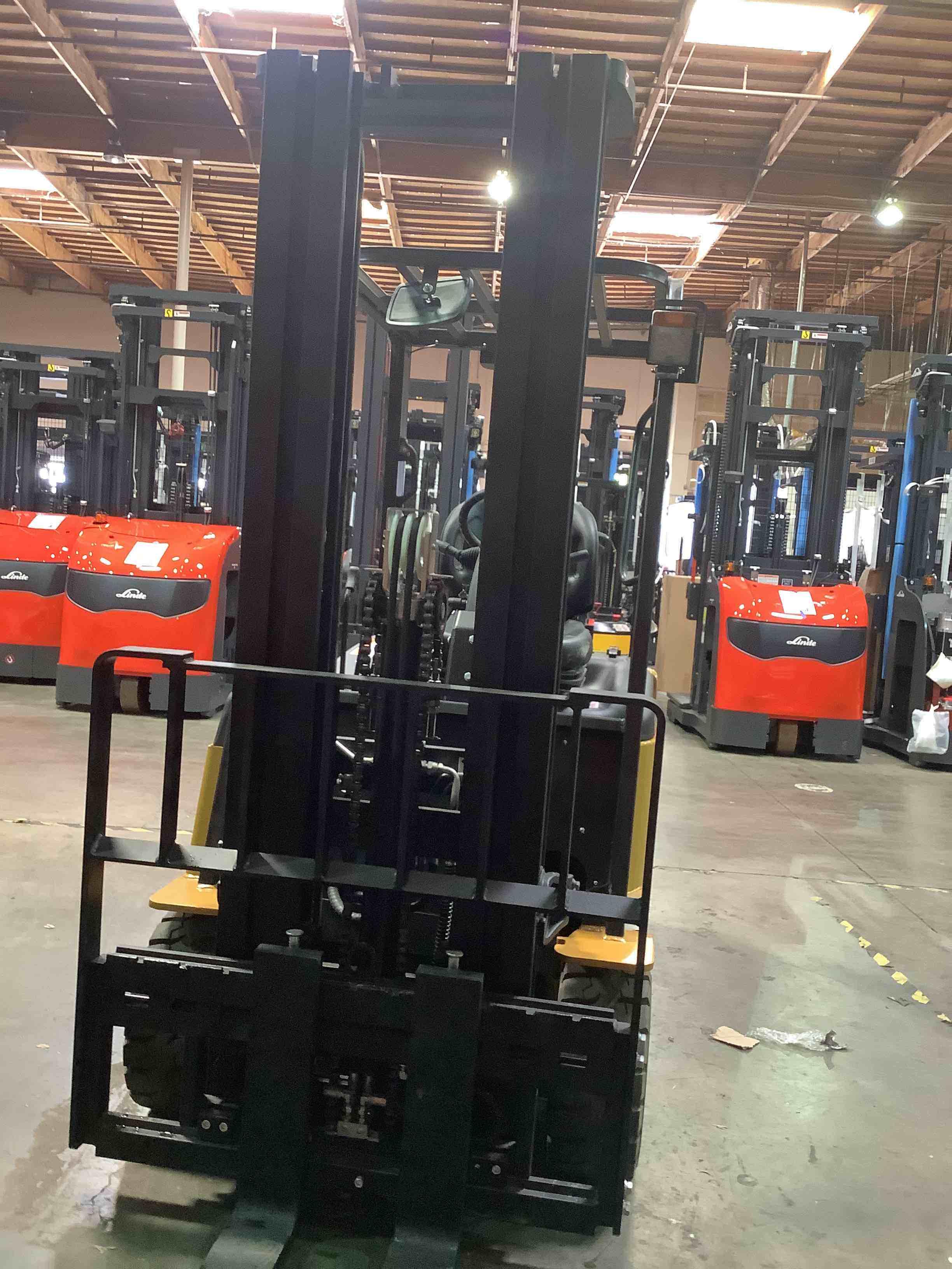 Main Image Used 2022 BIG JOE LXE-44 Forklift – Electric Sit Down 4 Wheel, 4400 lb Capacity, 86” Mast, 2202 Hours – $18200.00 – Las Vegas – View 1