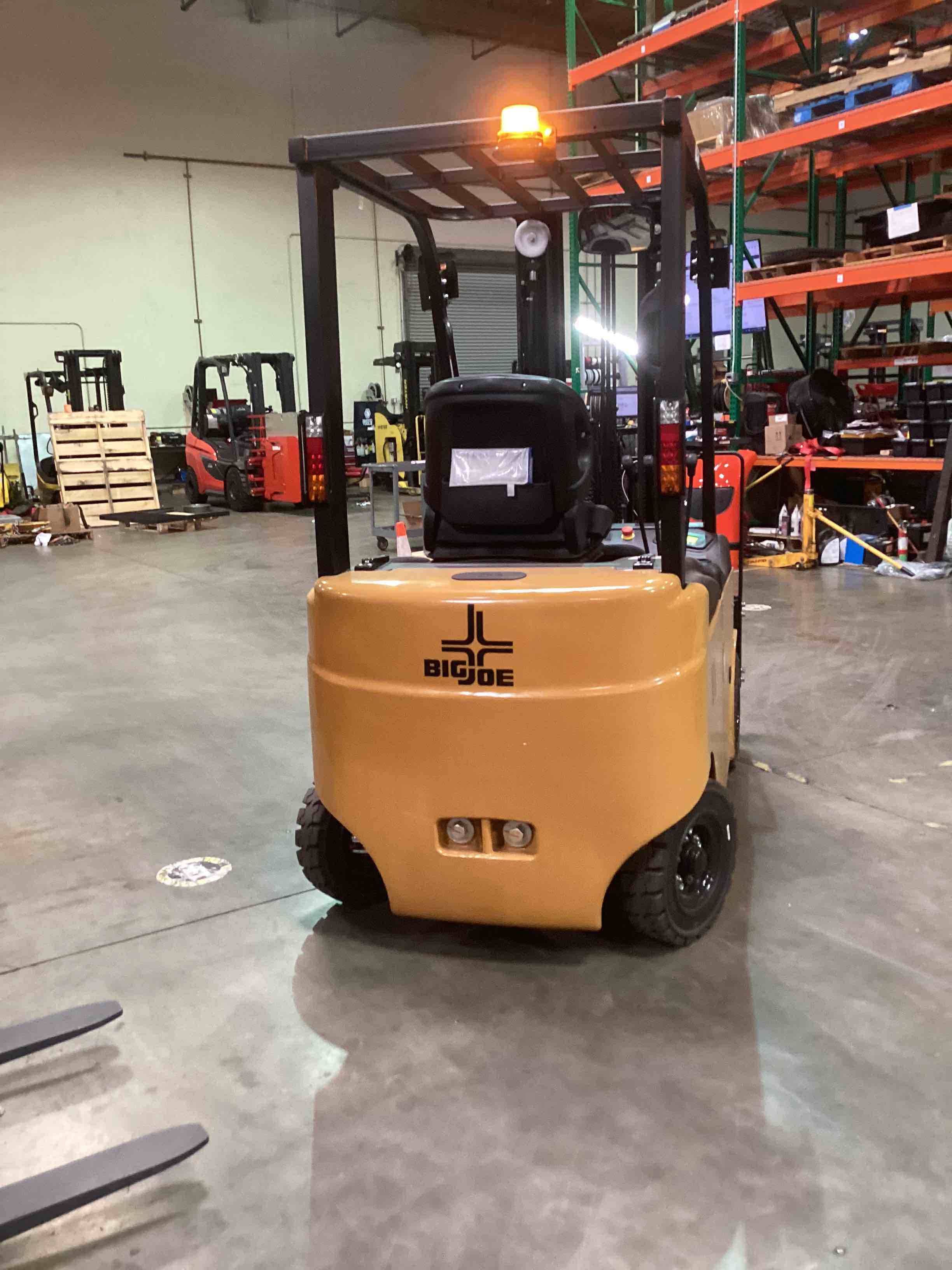 BIG JOE LXE-44 Electric Sit Down 4 Wheel forklift, 4400 capacity, 189 lift height. Serial 2311100617, Year 2022.