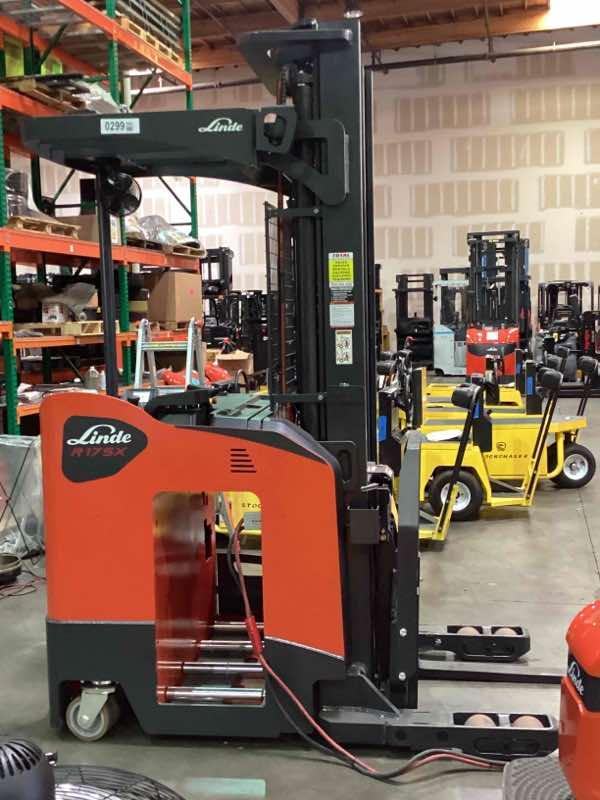 Main Image Used 2022 LINDE R17SX_5195 Forklift – Stand Up Reach, 3500 lb Capacity, 107” Mast, 621 Hours – $29500.00 – Salt Lake City – View 2