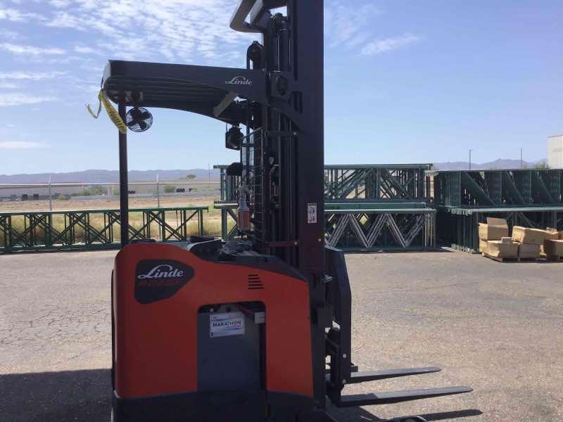 Main Image Used 2021 - 16.5" LINDE R22SX_5195 Forklift – Stand Up Reach, 4500 lb Capacity, 119” Mast, 3616 Hours – $29500.00 – Phoenix – View 3