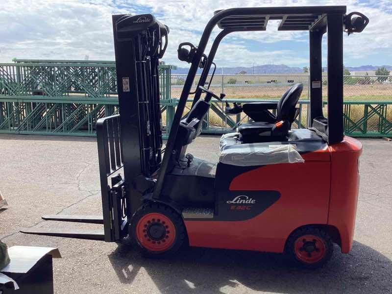 Main Image Used 2022 LINDE E32CL_1347-FT Forklift – Electric Sit Down 4 Wheel, 6500 lb Capacity, 88” Mast, 826 Hours – $36200.00 – Phoenix – View 3