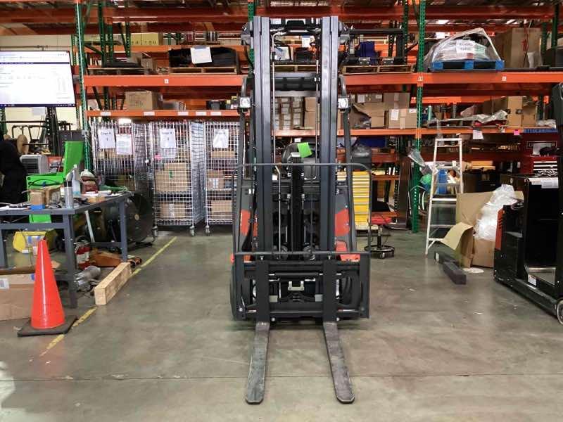 Main Image Used 2022 LINDE E18_346-20 Forklift – Electric Sit Down 3 Wheel, 3500 lb Capacity, 91” Mast, 3108 Hours – $27500.00 – Anaheim – View 1