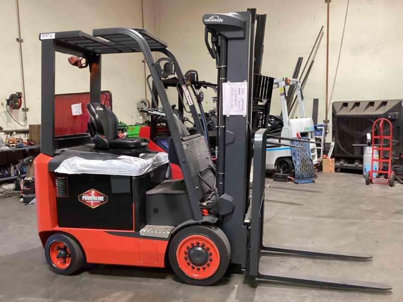 Main Image Used 2022 LINDE E25C_1347 Forklift – Electric Sit Down 4 Wheel, 5000 lb Capacity, 91” Mast, 1233.1 Hours – $59500.00 – Anaheim – View 1