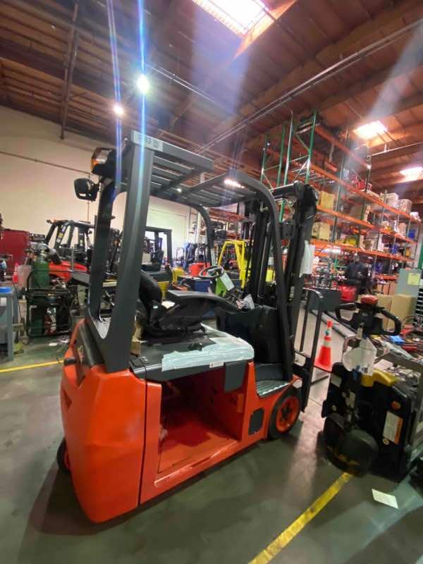 Main Image Used 2022 LINDE E18_346-20 Forklift – Electric Sit Down 3 Wheel, 3500 lb Capacity, 87” Mast, 649 Hours – $38000.00 – Anaheim – View 3