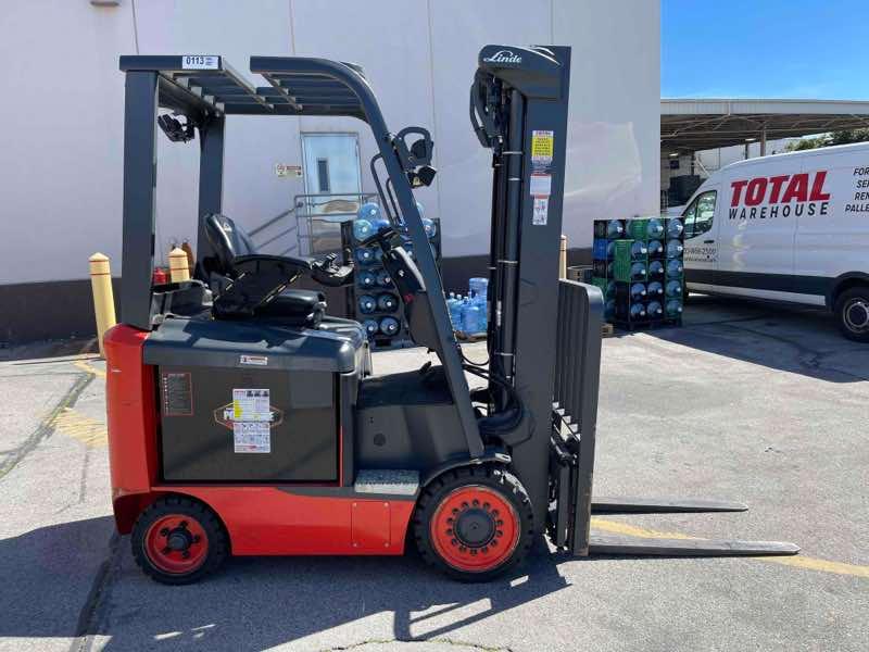 Main Image Used 2022 LINDE E25C_1347-FT Forklift – Electric Sit Down 4 Wheel, 5000 lb Capacity, 91” Mast, 927.8 Hours – $35400.00 – Anaheim – View 2