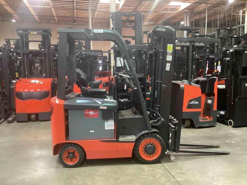 Main Image Used 2022 LINDE E25C_1347 Forklift – Electric Sit Down 4 Wheel, 5000 lb Capacity, 91” Mast, 61.6 Hours – $49225.00 – Anaheim – View 1