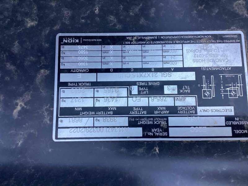 Main Image New 2022 LINDE E25C_1347-FT Forklift – Electric Sit Down 4 Wheel, 5000 lb Capacity, 89” Mast, 1 Hours – $77985.00 – Anaheim – View 3