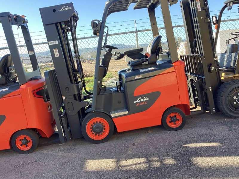 Main Image New 2022 LINDE E25C_1347-FT Forklift – Electric Sit Down 4 Wheel, 5000 lb Capacity, 89” Mast, 1 Hours – $77985.00 – Anaheim – View 2