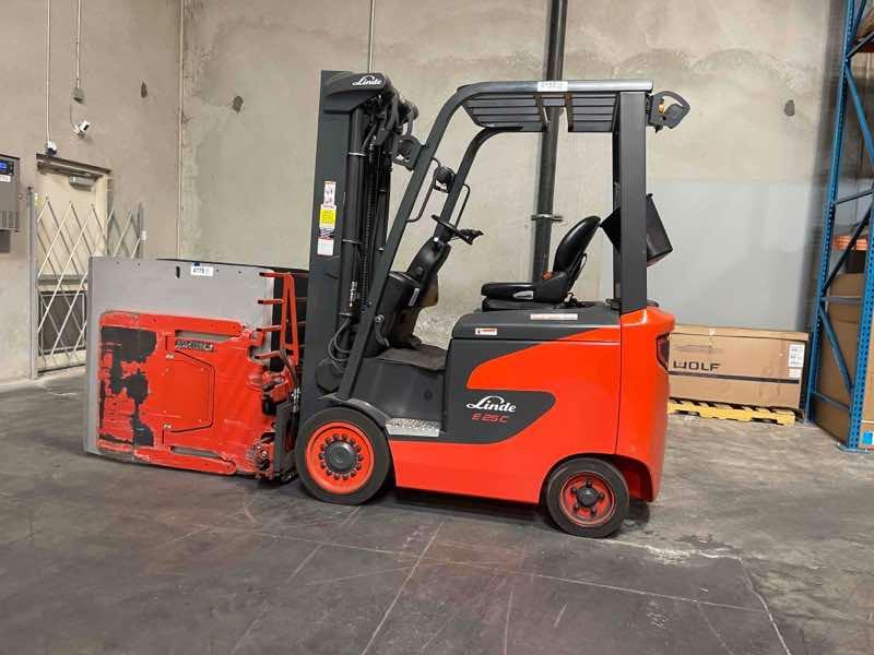 Main Image Used 2022 LINDE E25C_1347 Forklift – Electric Sit Down 4 Wheel, 5000 lb Capacity, 91” Mast, 1149 Hours – $35500.00 – Anaheim – View 1