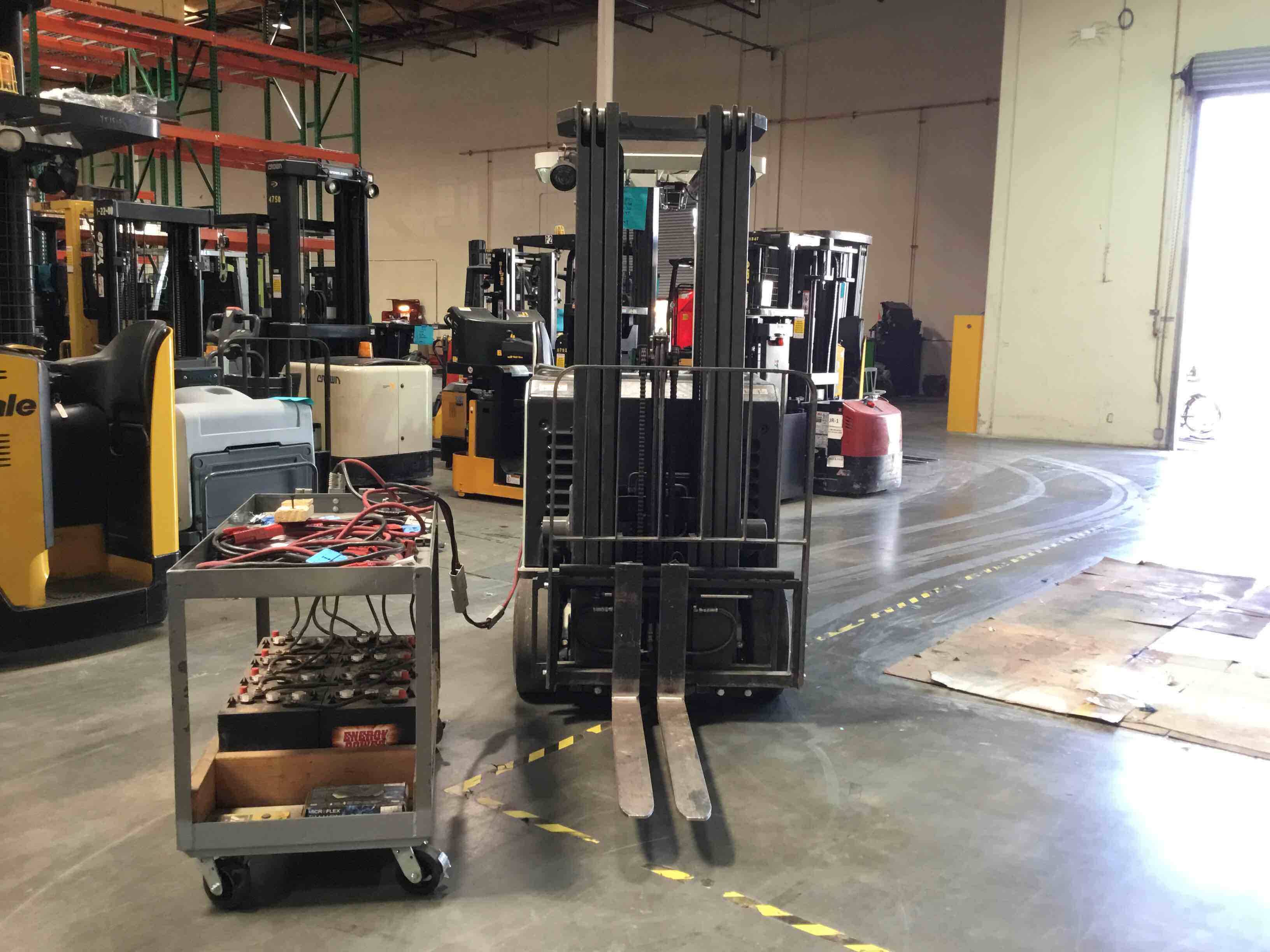 NISSAN SCX35N Electric Stand Up Counterbalance forklift, 3500 capacity, 203 lift height. Serial S1S1-9X0779, Year 2016.