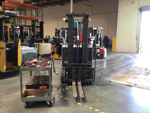 NISSAN SCX35N Electric Stand Up Counterbalance forklift, 3500 capacity, 203 lift height. Serial S1S1-9X0779, Year 2016.